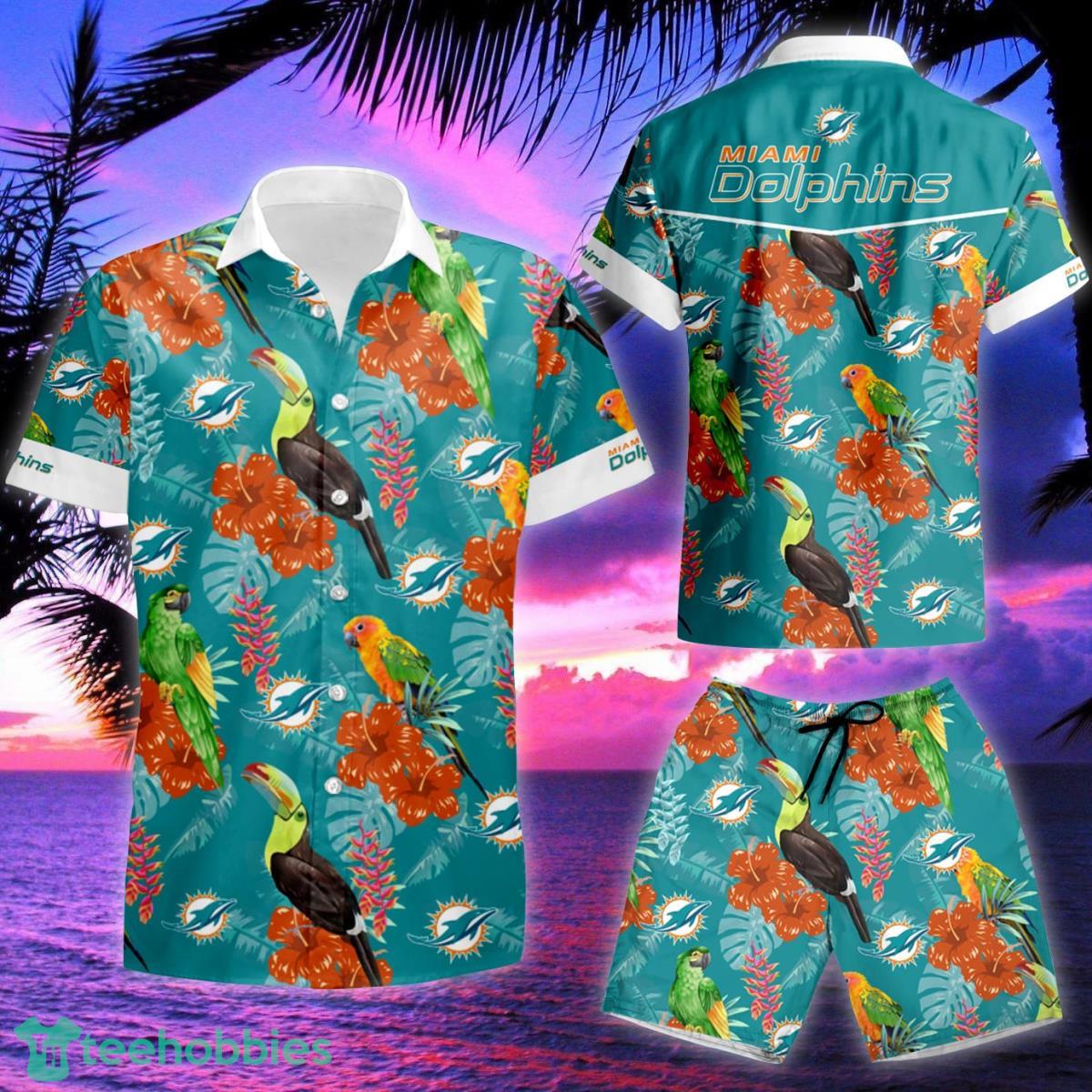 Miami Dolphins Womens Button Down Shirts Dresses Summer Hawaiian Beach  Sundress