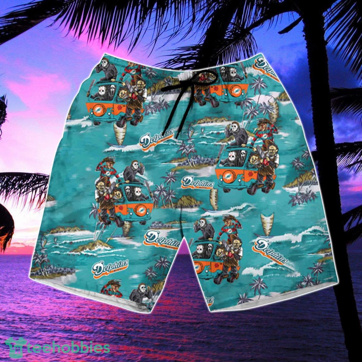 Miami Dolphins Custom Name Button-down Shirt Beach Shorts Mens