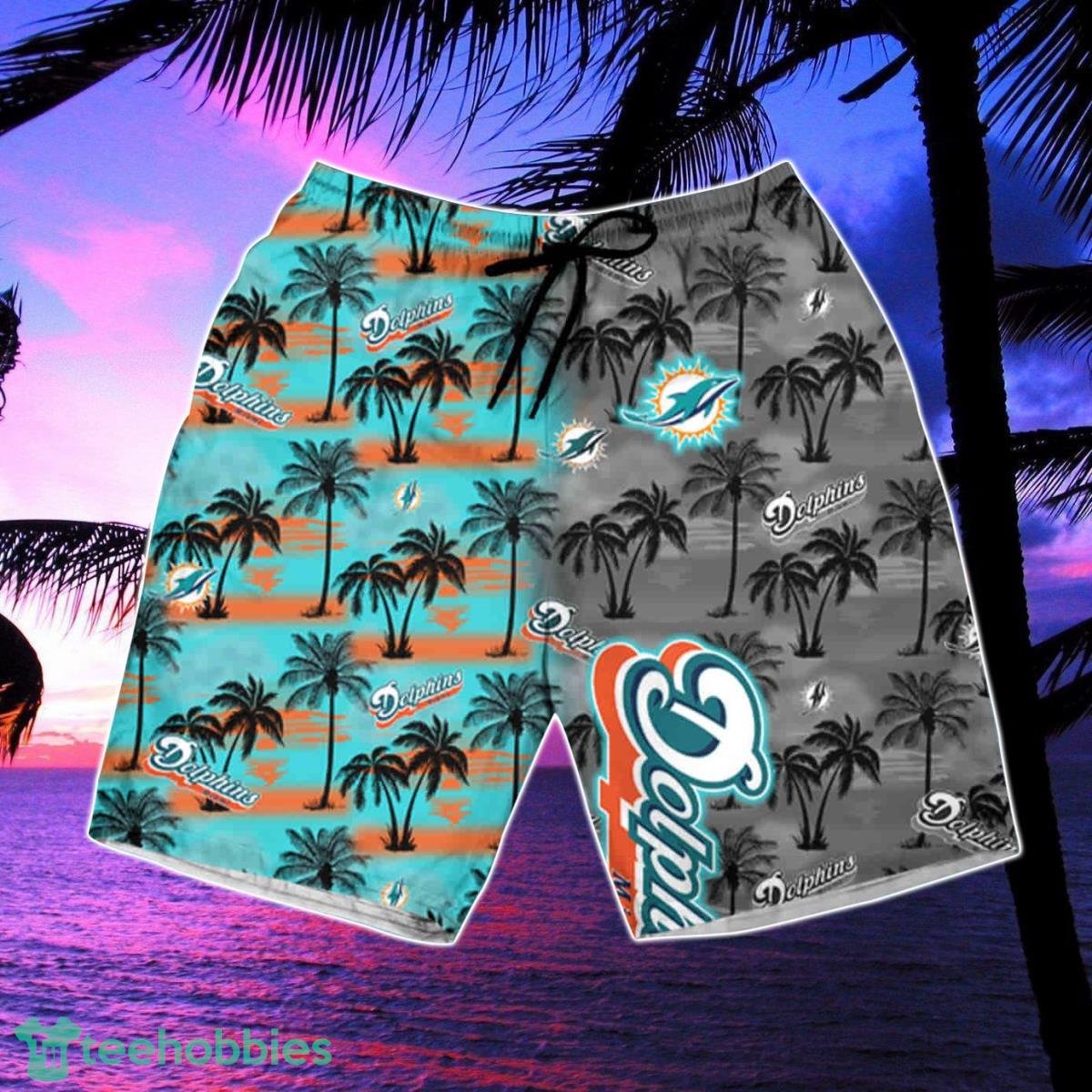 Miami Dolphins Custom Name Button-down Shirt Beach Shorts Mens