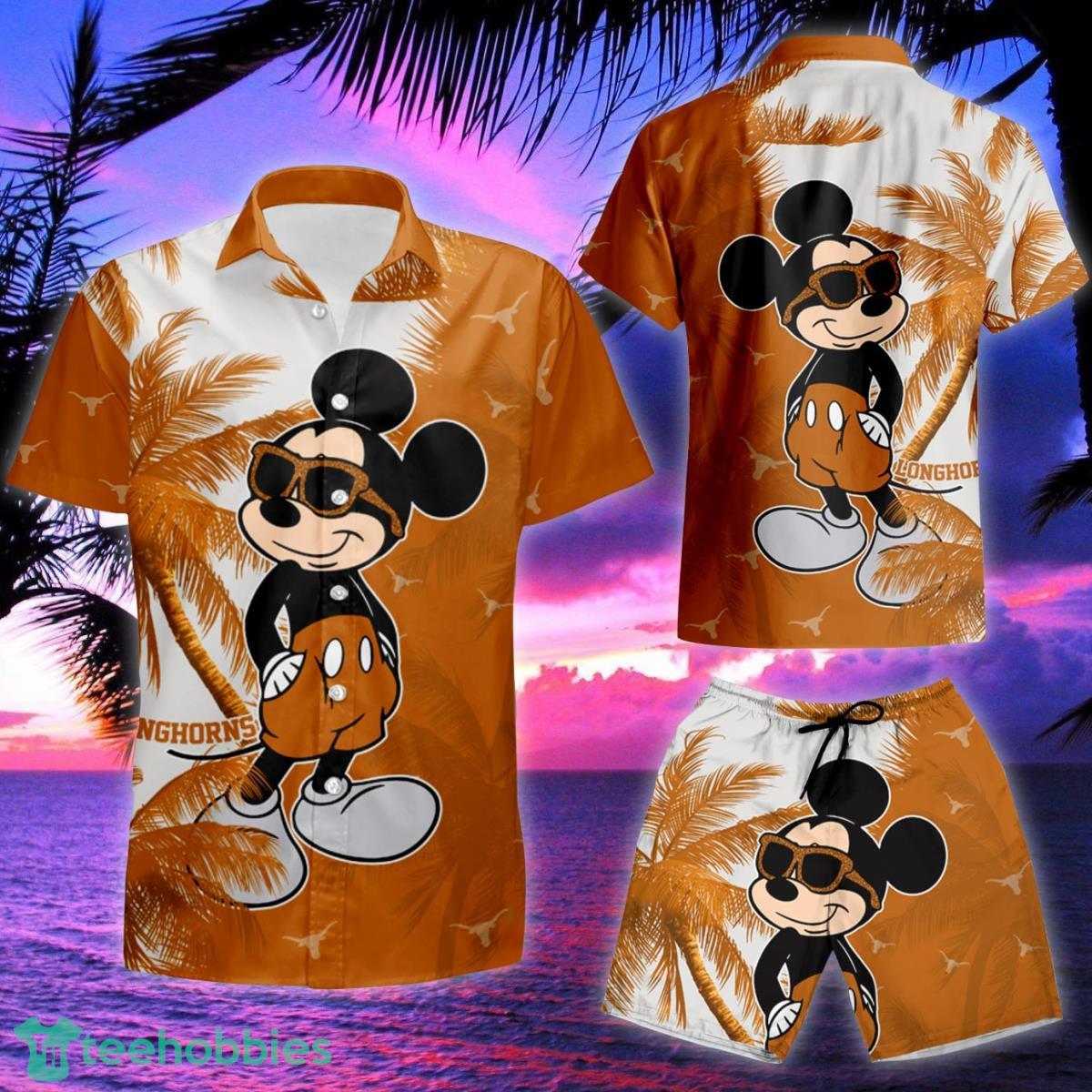 Mickey Mouse Texas Longhorns Hawaiian Shirt & Short Product Photo 2