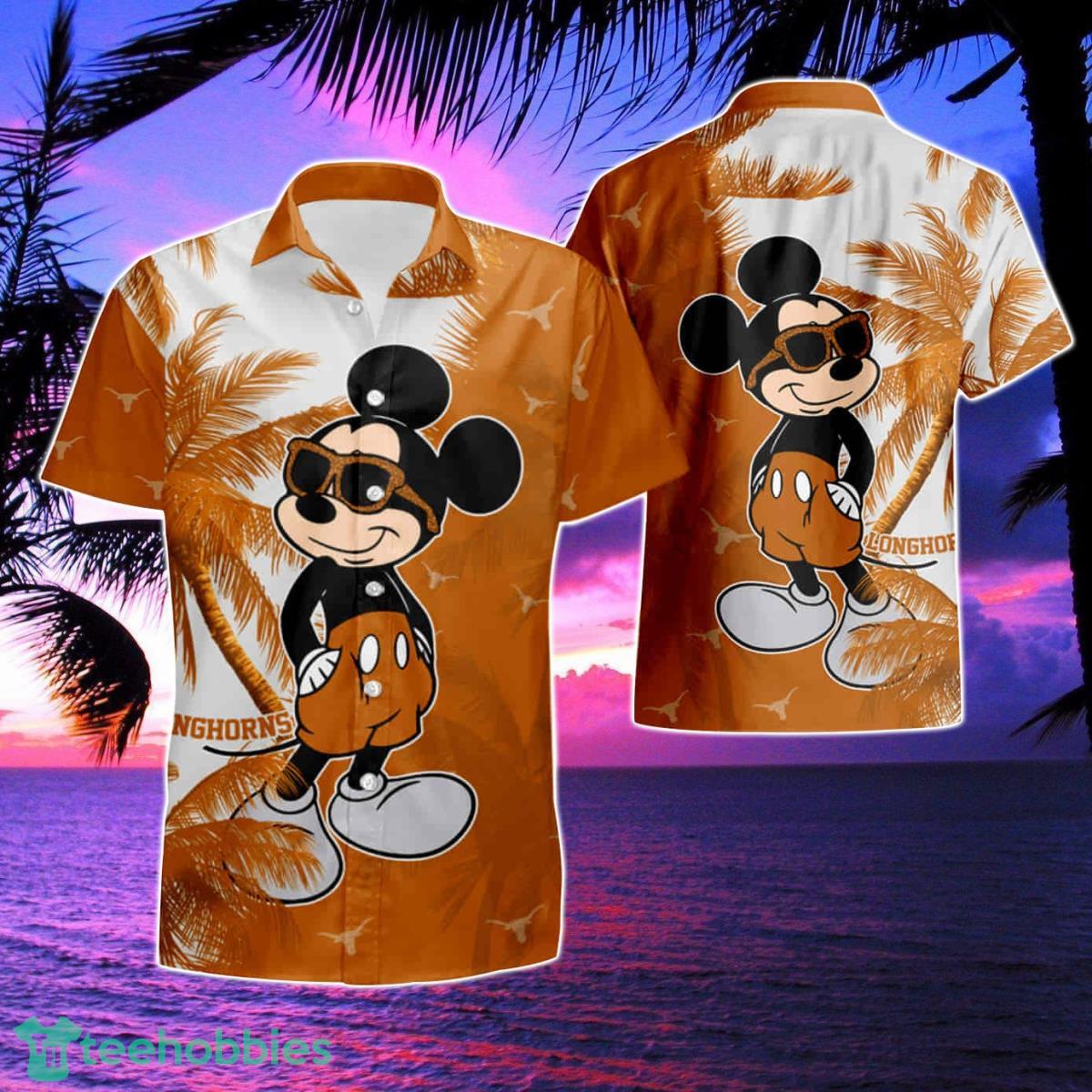 Mickey Mouse Texas Longhorns Hawaiian Shirt & Short Product Photo 1