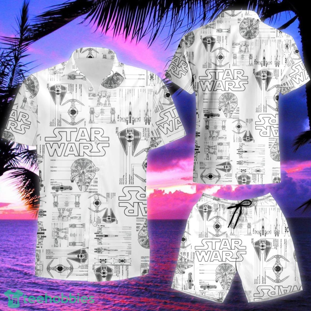 Millennium Falcon Hawaiian Shirt & Short image Millennium Falcon Hawaiian Shirt & Short Product Photo 2