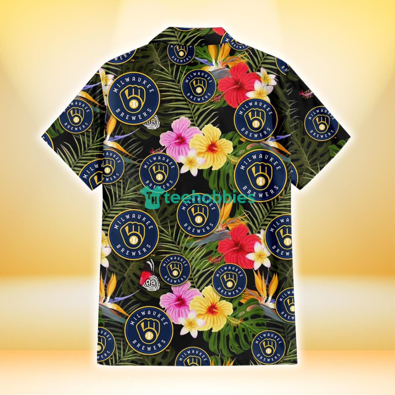 Milwaukee Brewers Hawaiian Shirt Tropical flower gift for fans - Shirt Low  Price