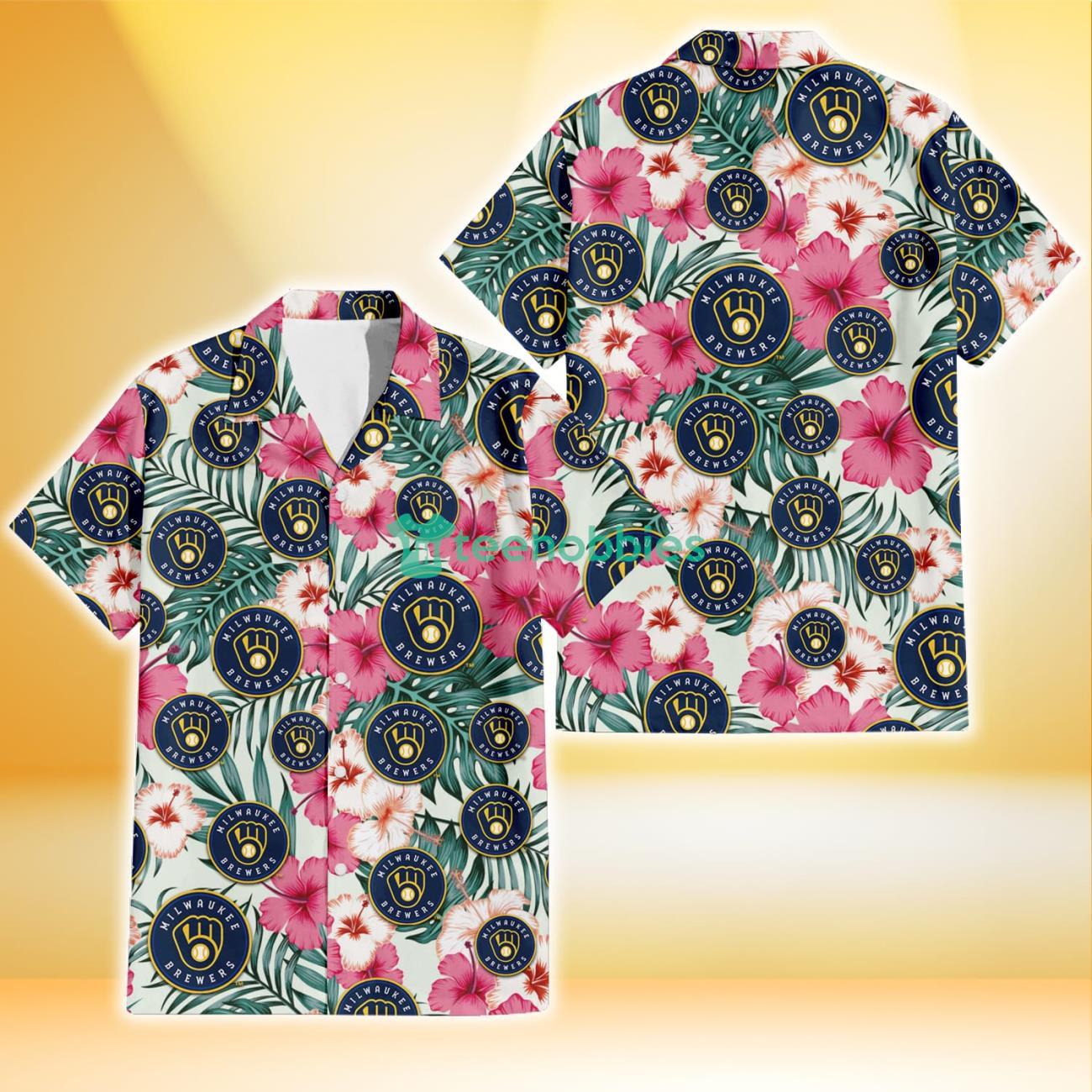 Milwaukee Brewers Hawaiian Shirt Tropical flower gift for fans - Shirt Low  Price
