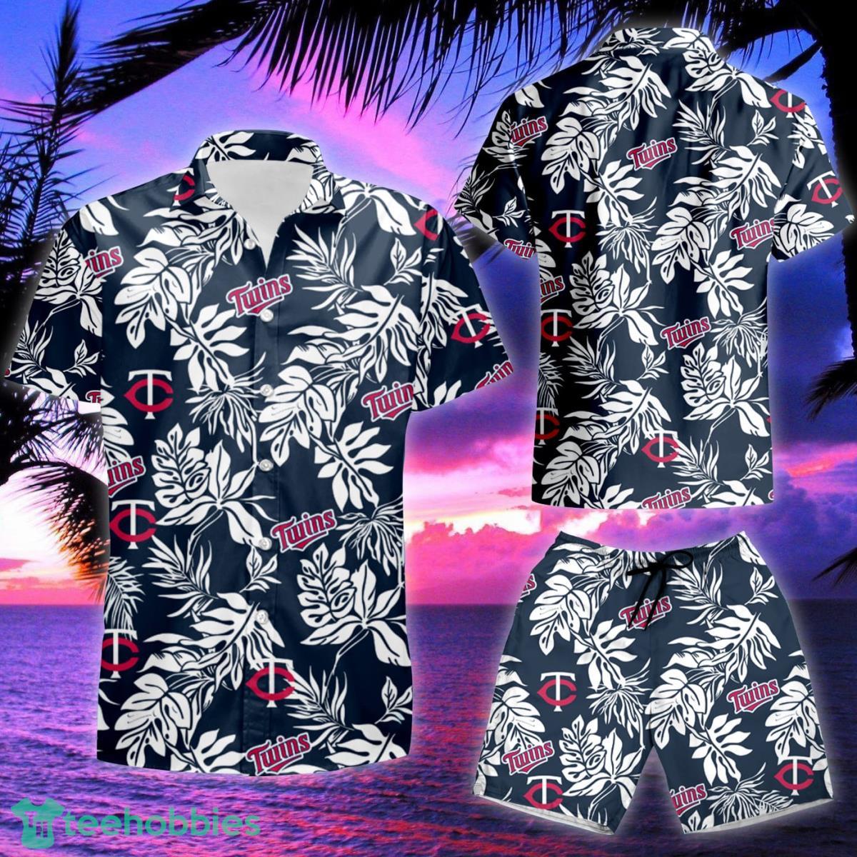 Minnesota Twins Tropical Flower Short Sleeve Hawaiian Shirt & Short Product Photo 2