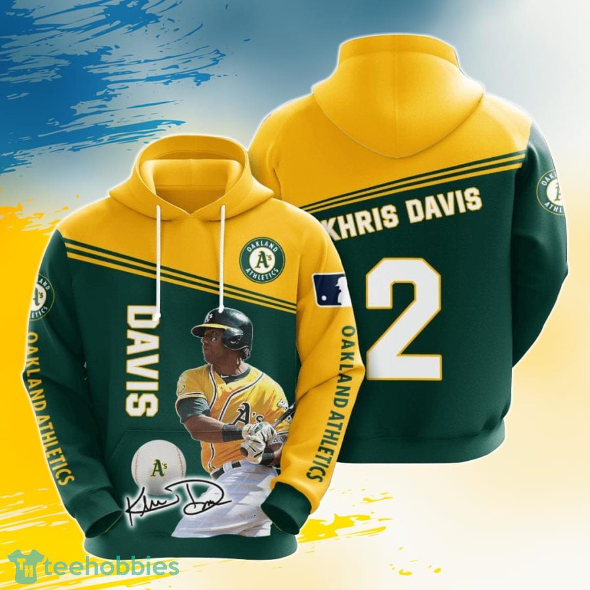 MLB Oakland Athletics Khris Davis 3D Pullover Hoodie For Fans Product Photo 1