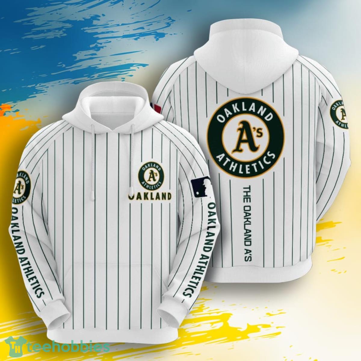 MLB Oakland Athletics The Oakland A's White 3D Pullover Hoodie For Fans Product Photo 1