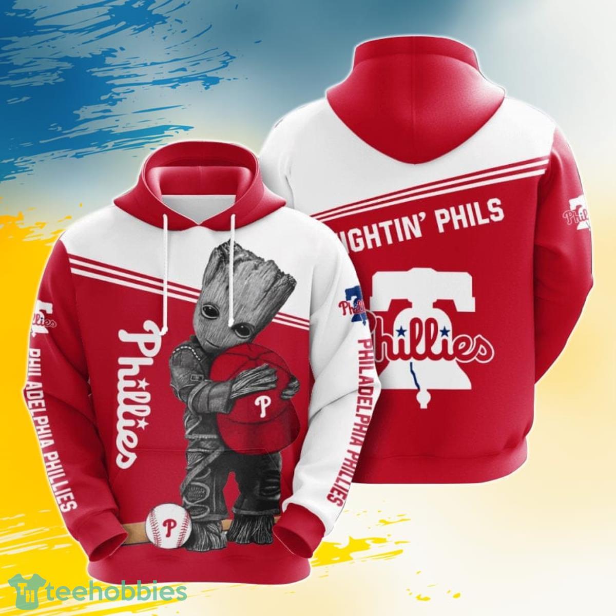 MLB Philadelphia Phillies Baby Groot 3D Pullover Hoodie For Fans Product Photo 1