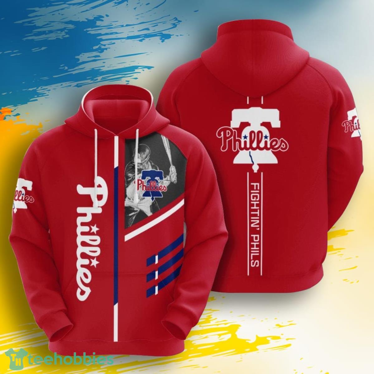 MLB Philadelphia Phillies Fightin' Phils 3D Pullover Hoodie For Fans Product Photo 1