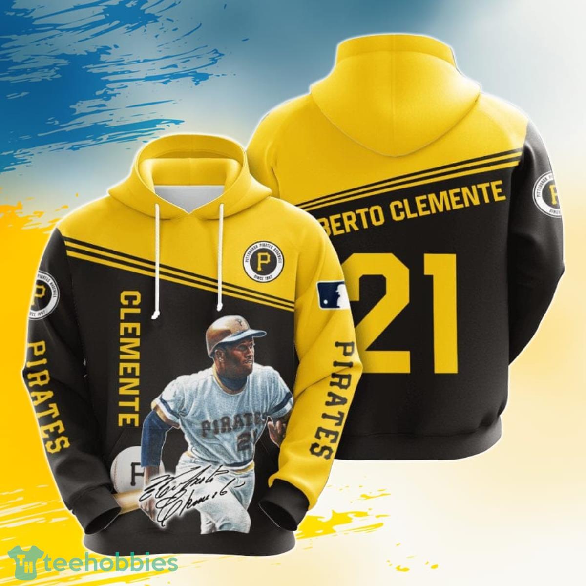 MLB Pittsburgh Pirates Roberto Clemente 3D Pullover Hoodie For Fans Product Photo 1