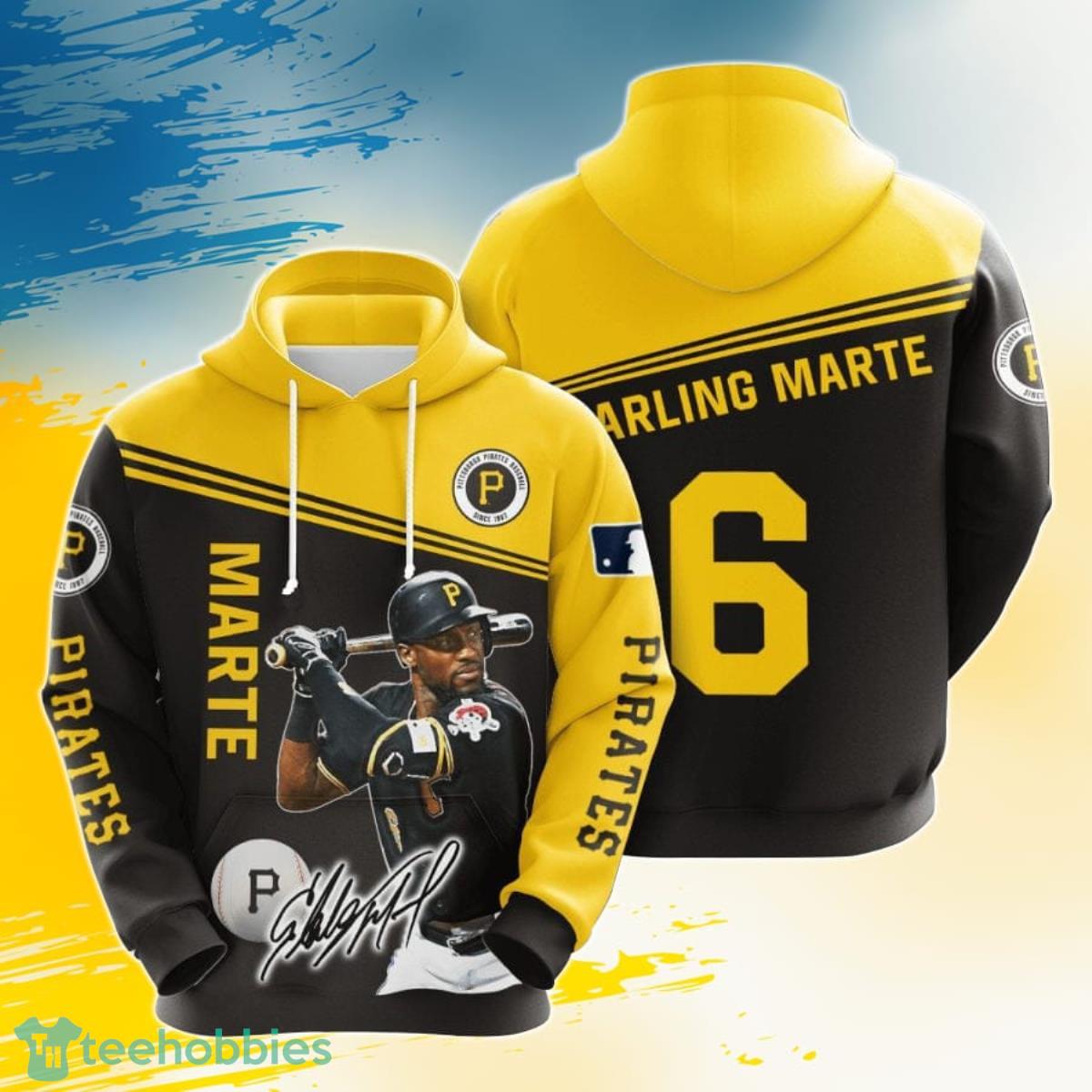 MLB Pittsburgh Pirates Starling Marte 3D Pullover Hoodie For Fans Product Photo 1