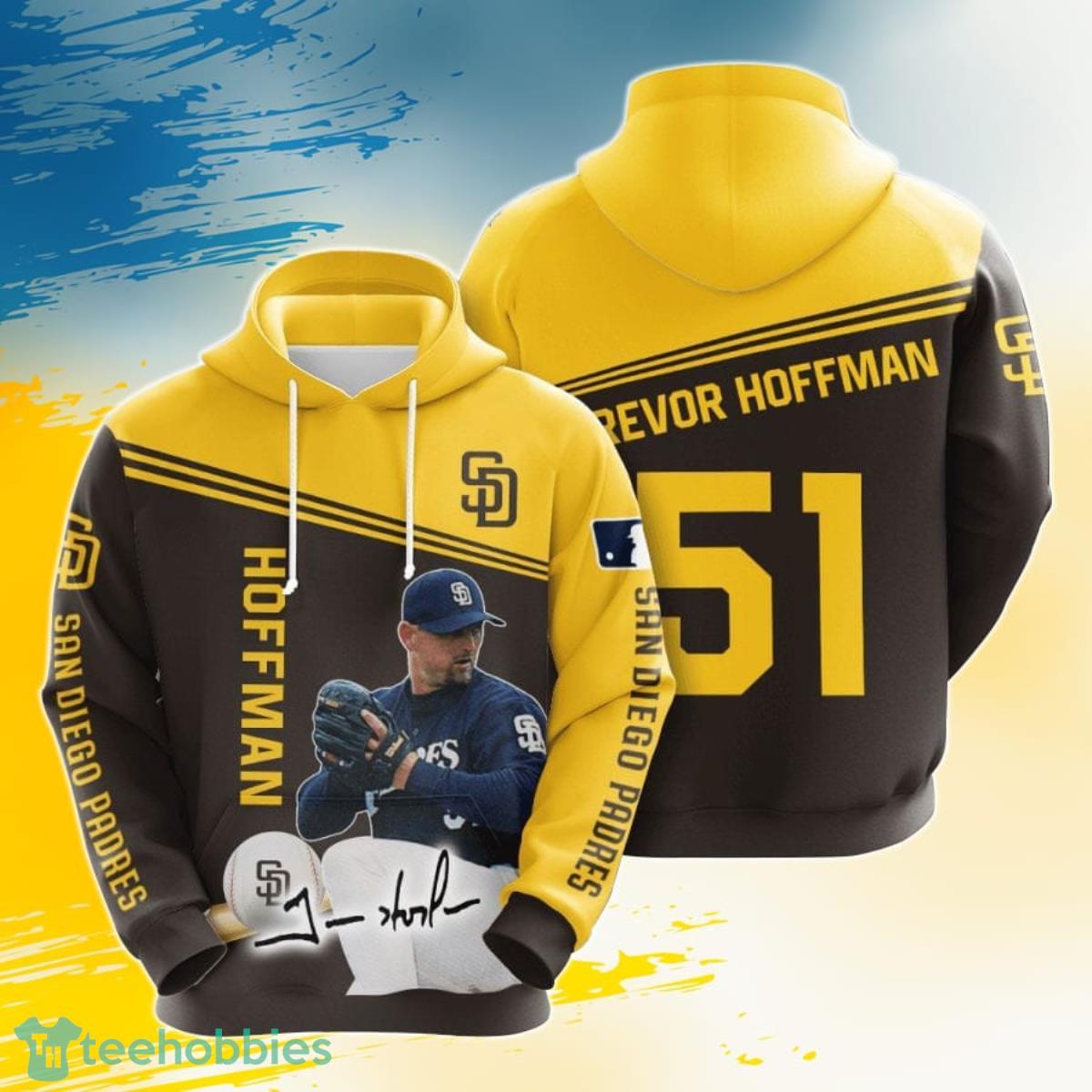 MLB San Diego Padres Trevor Hoffman 3D Pullover Hoodie For Fans Product Photo 1