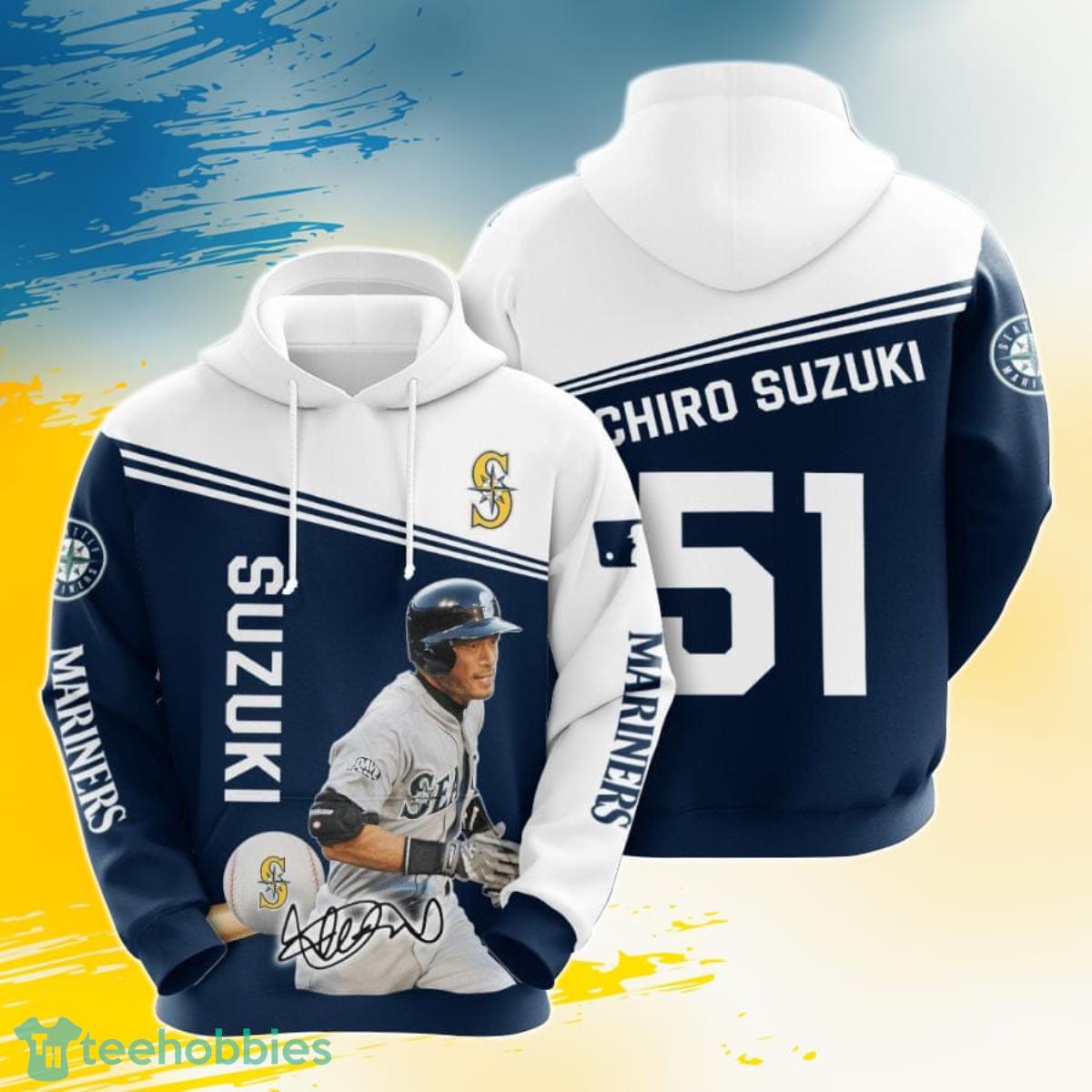 MLB Seattle Mariners Ichiro Suzuki 3D Pullover Hoodie For Fans Product Photo 1