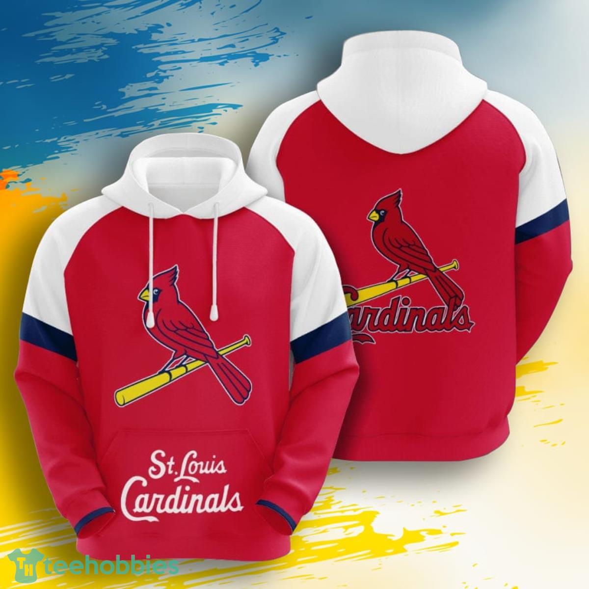 MLB St. Louis Cardinals Red Logo 3D Pullover Hoodie For Fans Product Photo 1