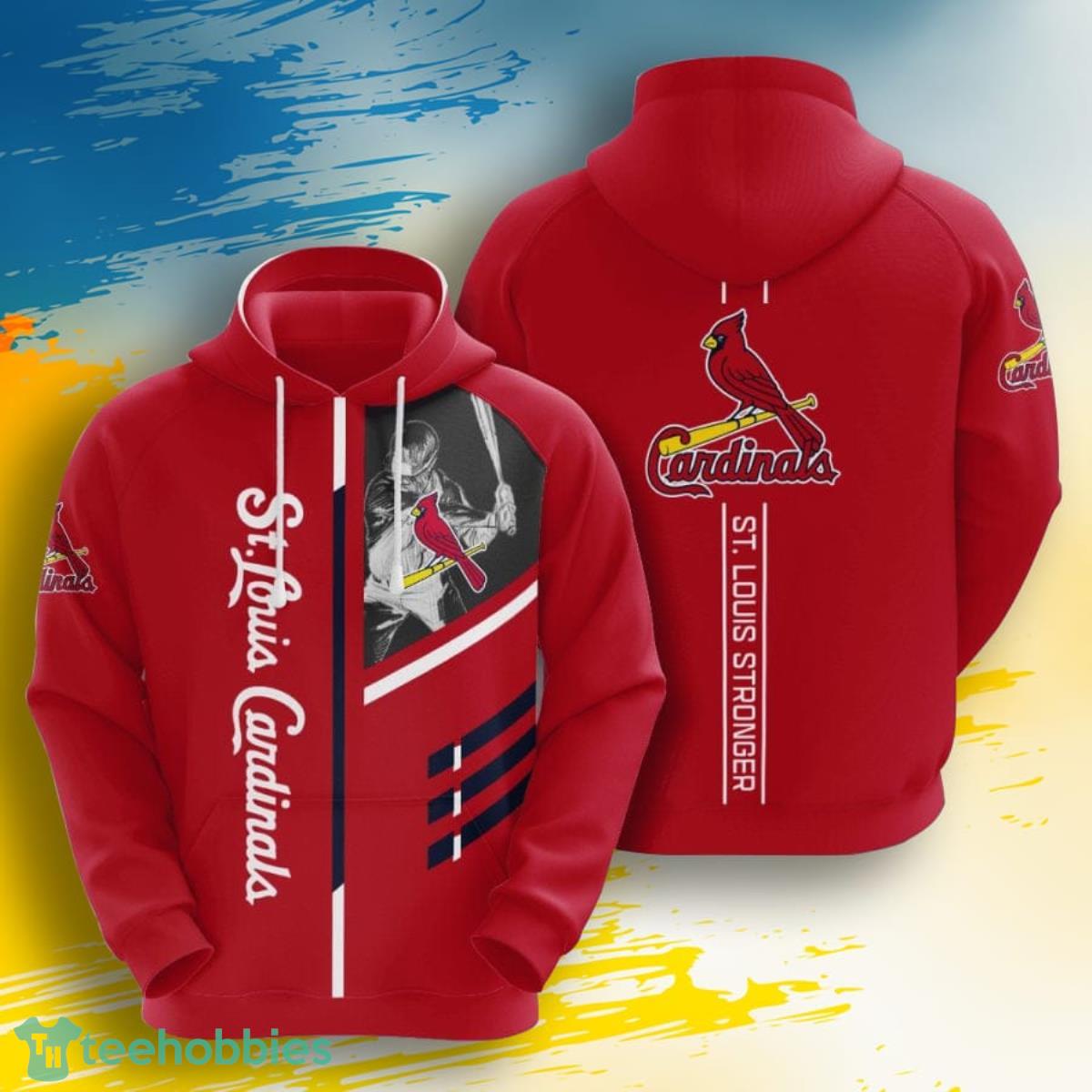 MLB St. Louis Cardinals Stronger Red 3D Pullover Hoodie For Fans Product Photo 1