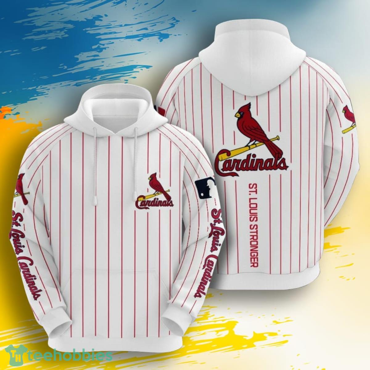 MLB St. Louis Cardinals White Jersey 3D Pullover Hoodie For Fans Product Photo 1