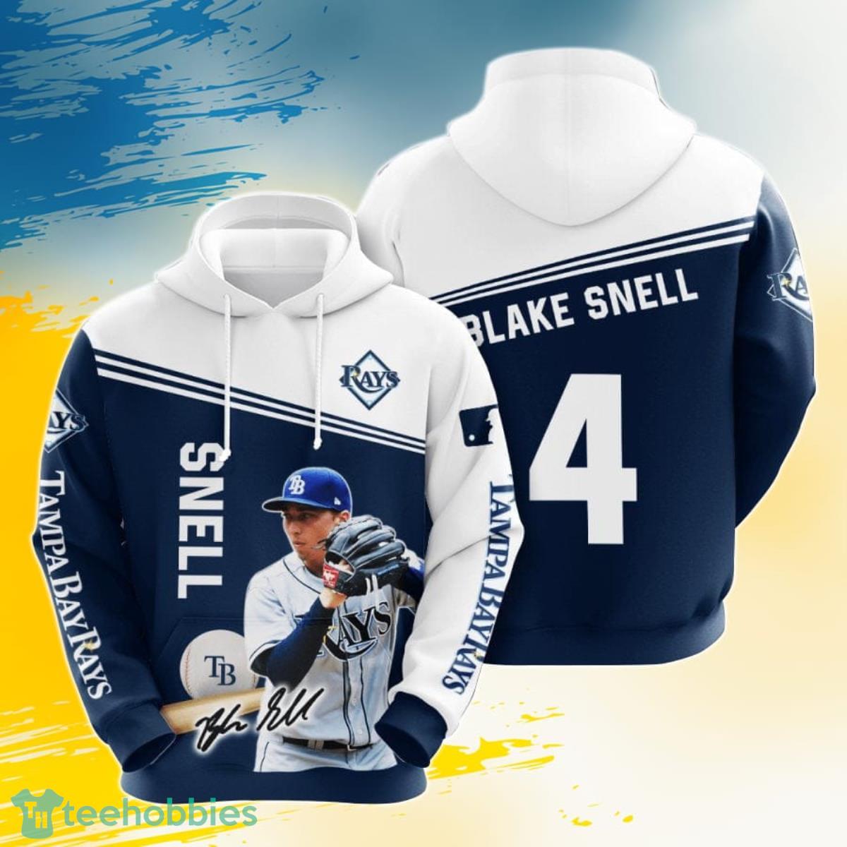 MLB Tampa Bay Rays Blake Snell 3D Pullover Hoodie For Fans Product Photo 1