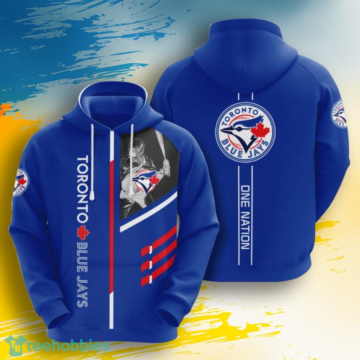 MLB Toronto Blue Jays One Nation Blue 3D Pullover Hoodie For Fans Product Photo 1