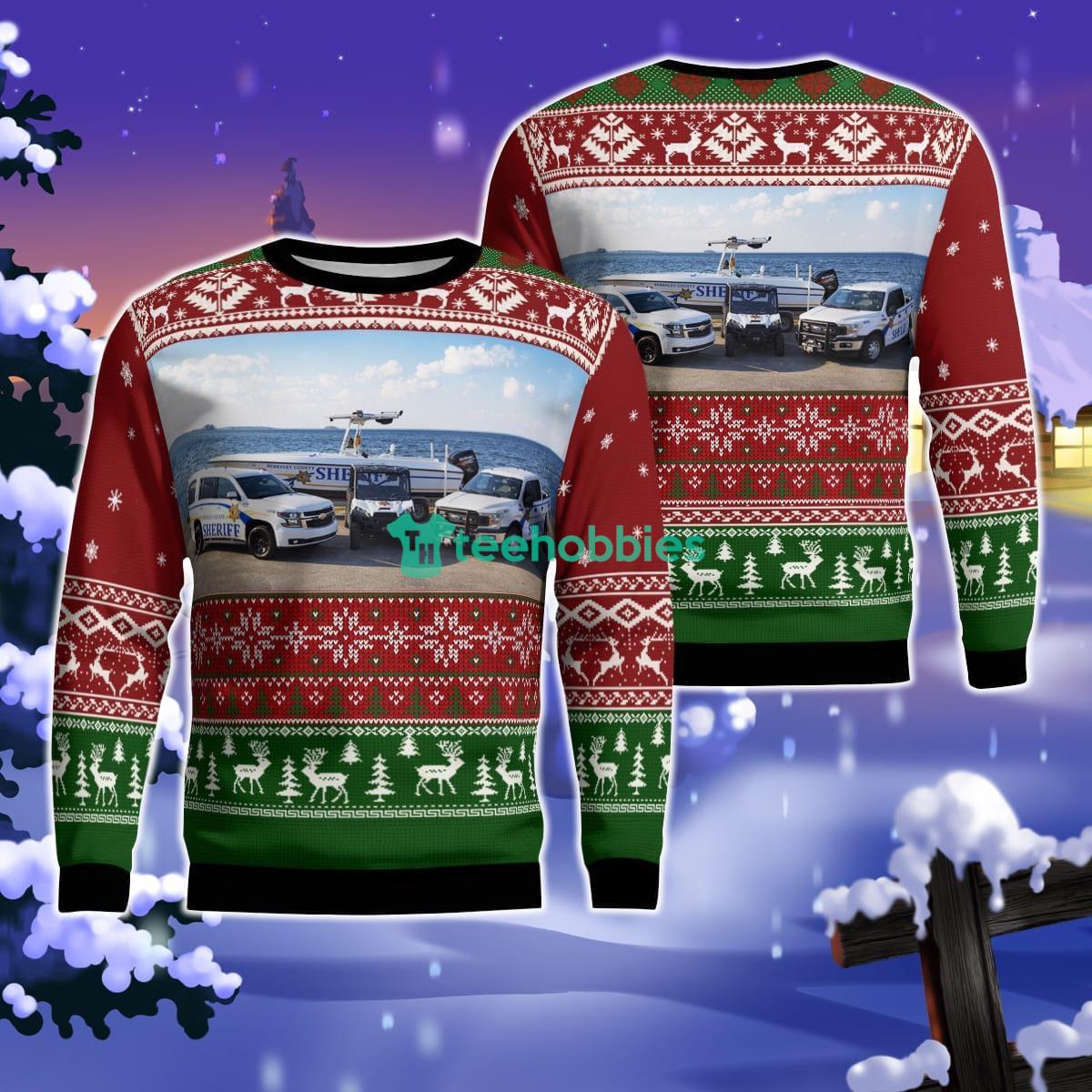 Moncks Corner, South Carolina, Berkeley County Sheriffs Office Christmas AOP Ugly Sweater For Men Women Product Photo 1 Moncks Corner, South Carolina, Berkeley County Sheriffs Office Christmas AOP Ugly Sweater For Men Women Product Photo 1