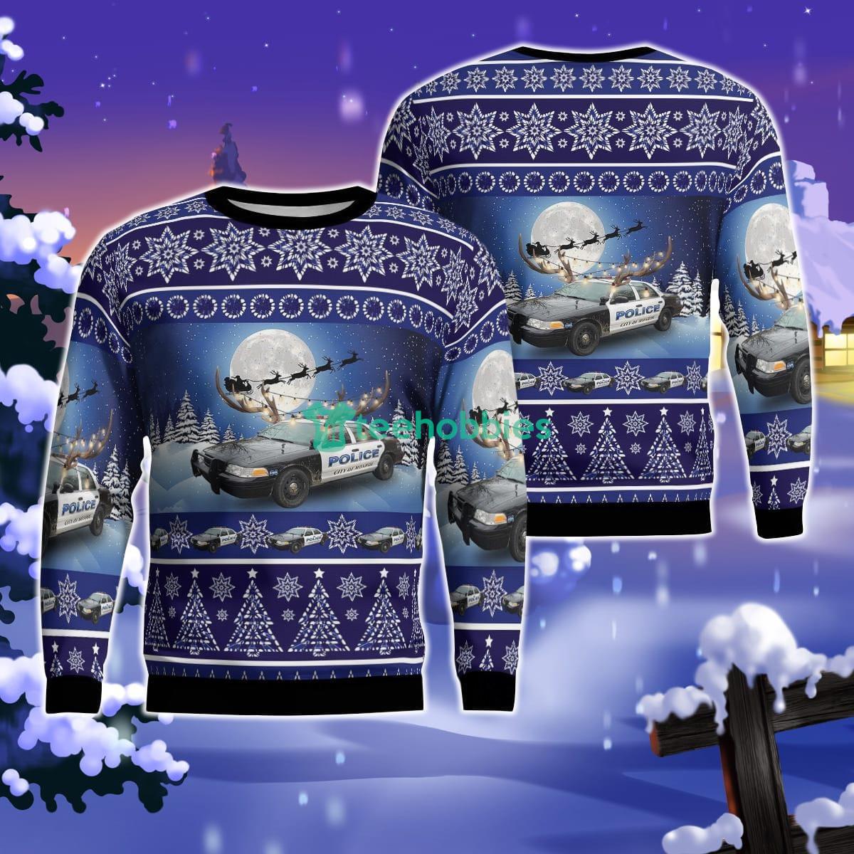 Monroe, Michigan, Monroe Police Department Christmas AOP Ugly Sweater For Men Women Product Photo 1 Monroe, Michigan, Monroe Police Department Christmas AOP Ugly Sweater For Men Women Product Photo 1