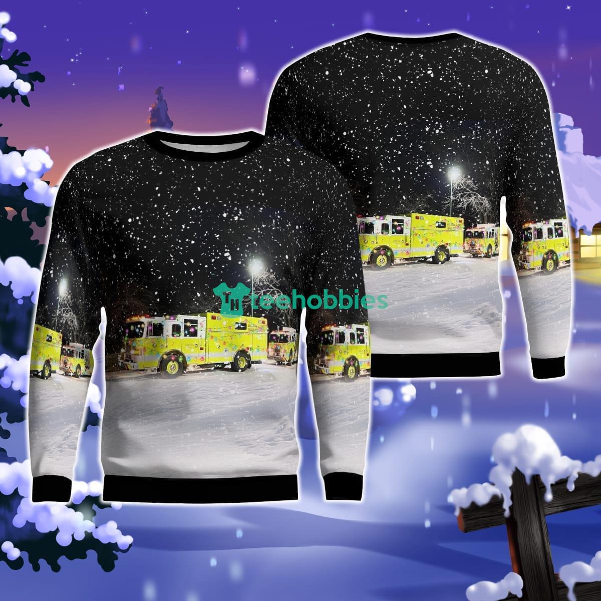 Monroe, Michigan, Monroe Township Fire-Rescue Department Christmas AOP Ugly Sweater For Men Women Product Photo 1 Monroe, Michigan, Monroe Township Fire-Rescue Department Christmas AOP Ugly Sweater For Men Women Product Photo 1
