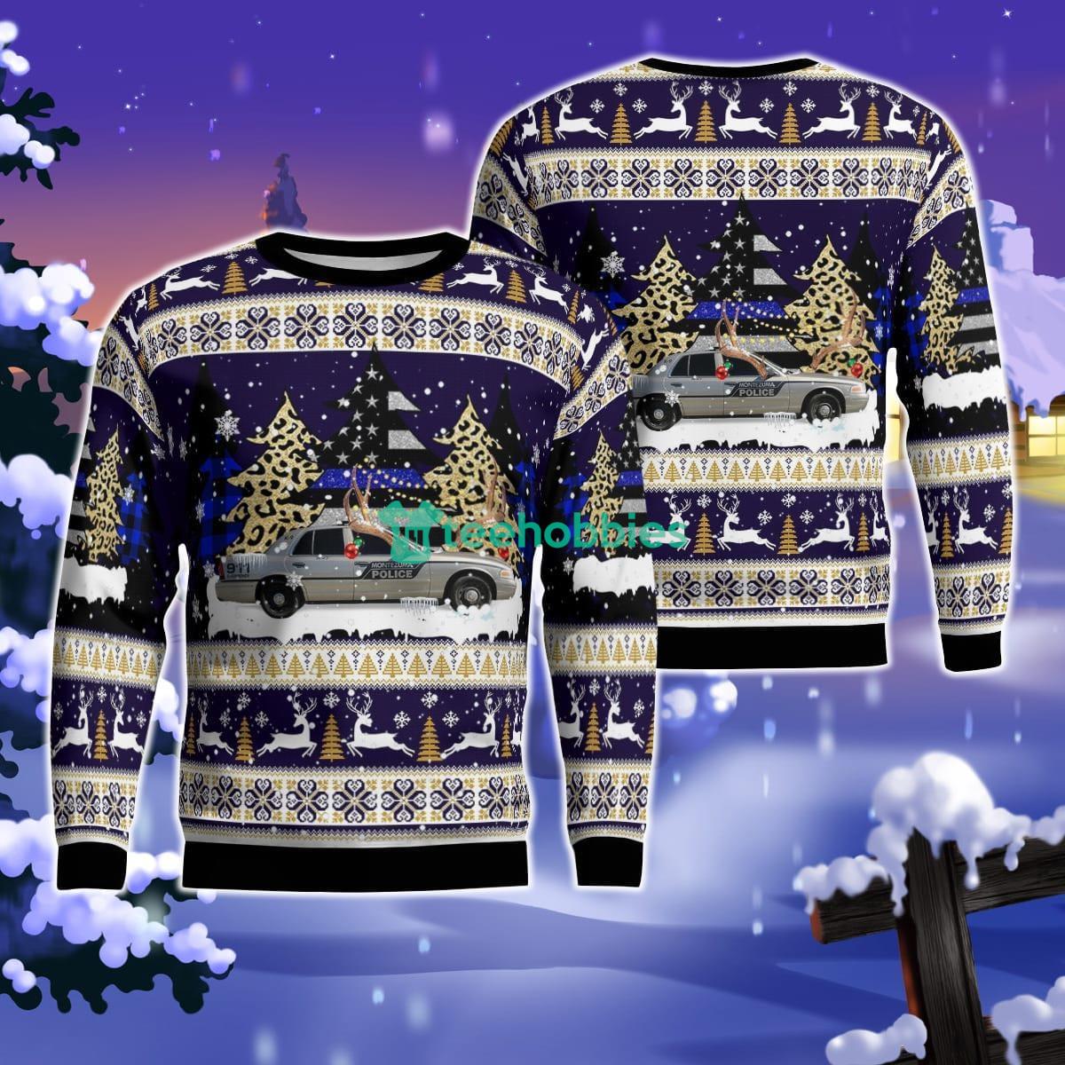 Montezuma Police Department K-9 Ford CVPI, Montezuma, Georgia Christmas AOP Ugly Sweater For Men Women Product Photo 1 Montezuma Police Department K-9 Ford CVPI, Montezuma, Georgia Christmas AOP Ugly Sweater For Men Women Product Photo 1