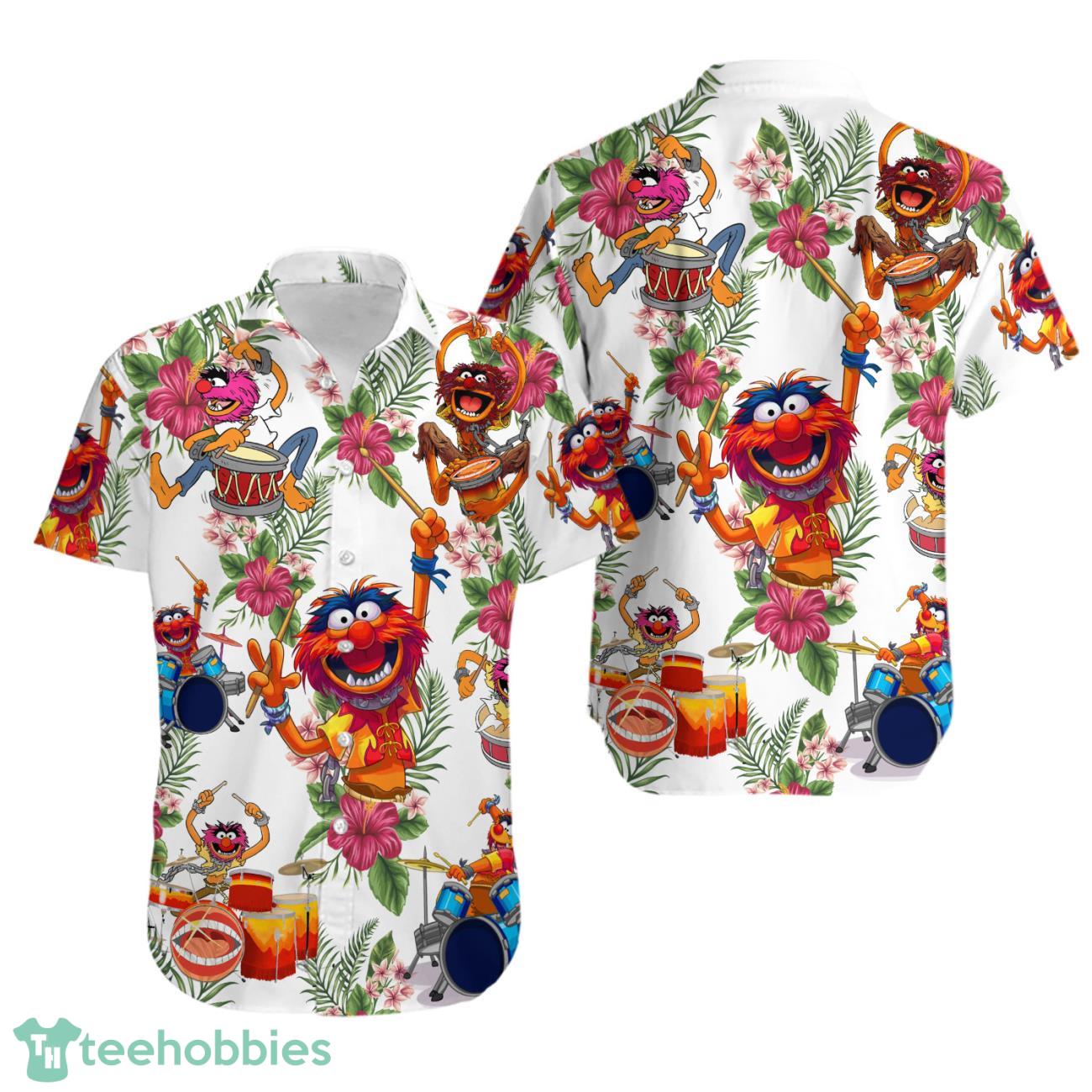 Muppet Playing Drum Tropical Flower Hawaiian Shirt Product Photo 1