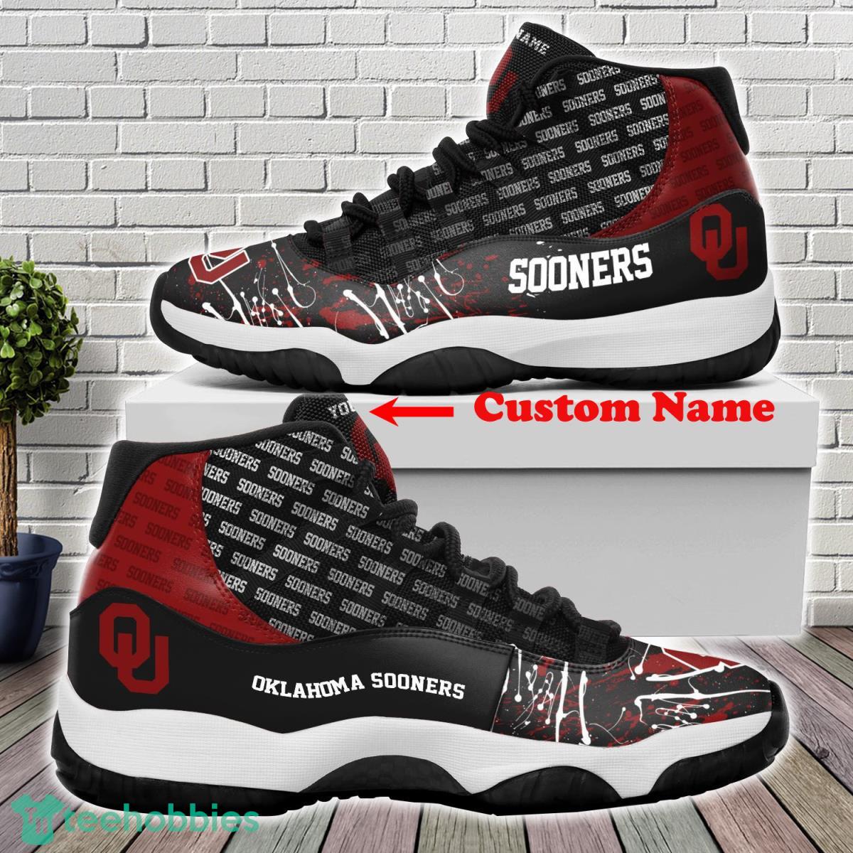 Oklahoma Sooners Custom Name Air Jordan 11 Sneakers For Fans Product Photo 1