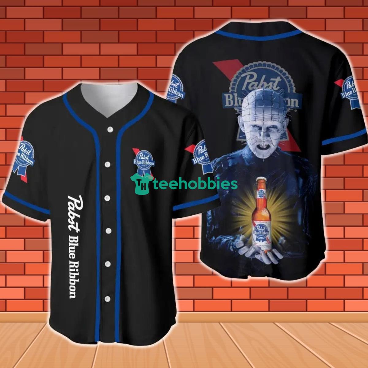 Pabst Blue Ribbon Hellraiser Horror Baseball Jersey Product Photo 1