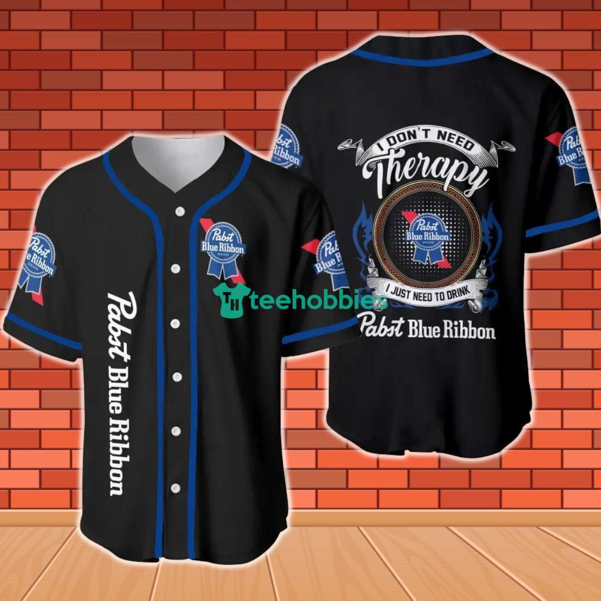 Pabst Blue Ribbon Therapy Baseball Jersey Product Photo 1