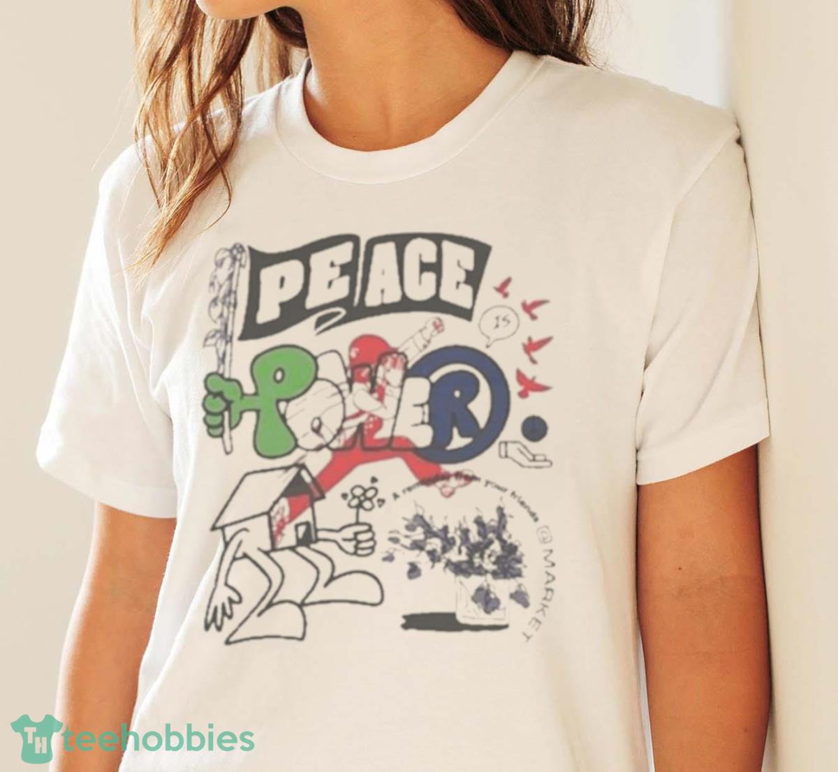 Peace Power Shirt - White Ladies T-Shirt