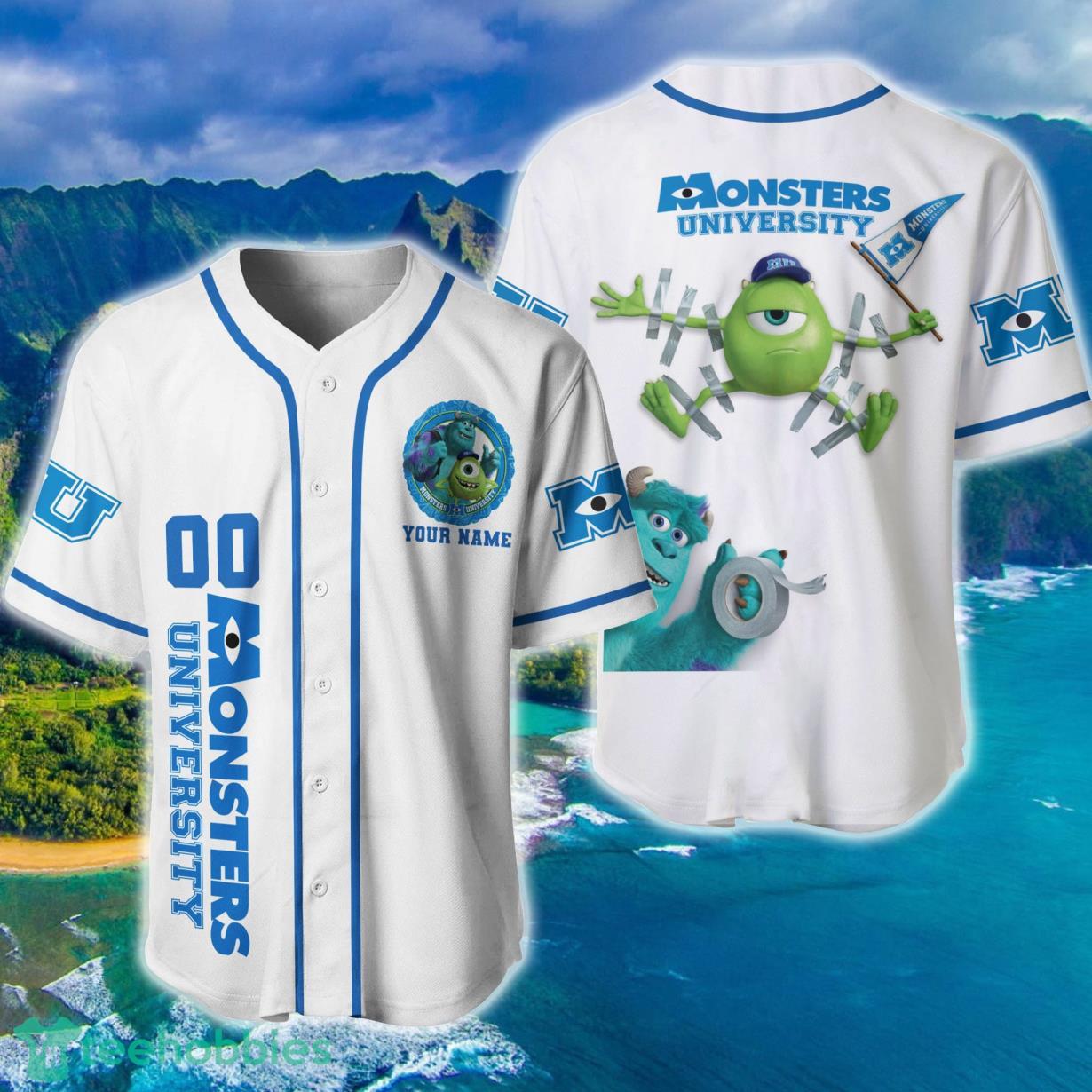 Personalize Monsters Inc University Frank Baseball Jersey For Fans Disney Product Photo 1