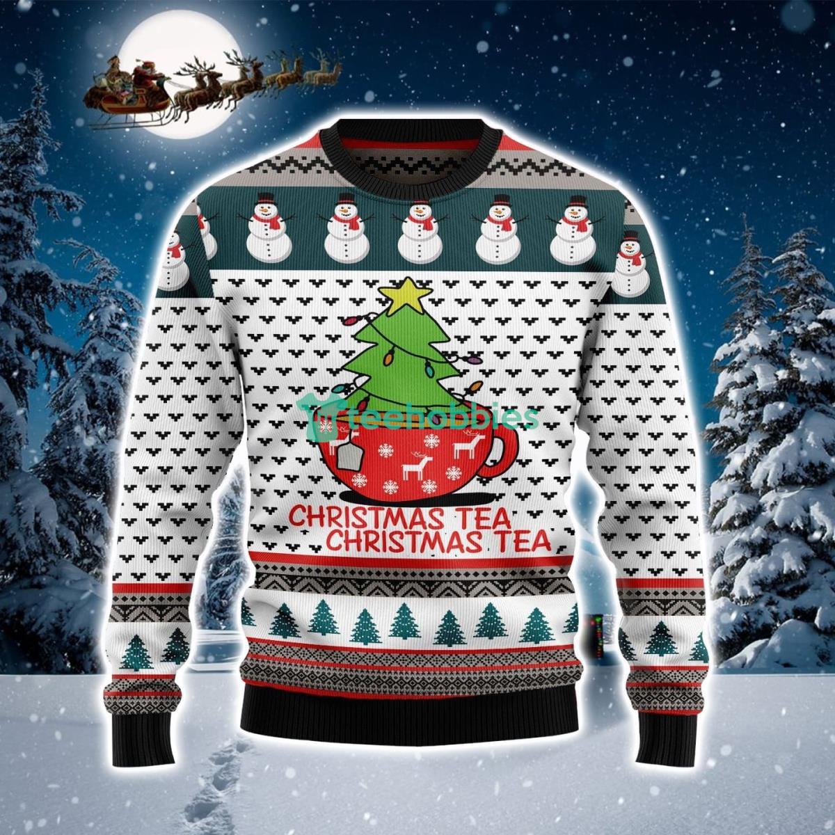 Pine Tree In Tea Cup Ugly Christmas Sweater Product Photo 1