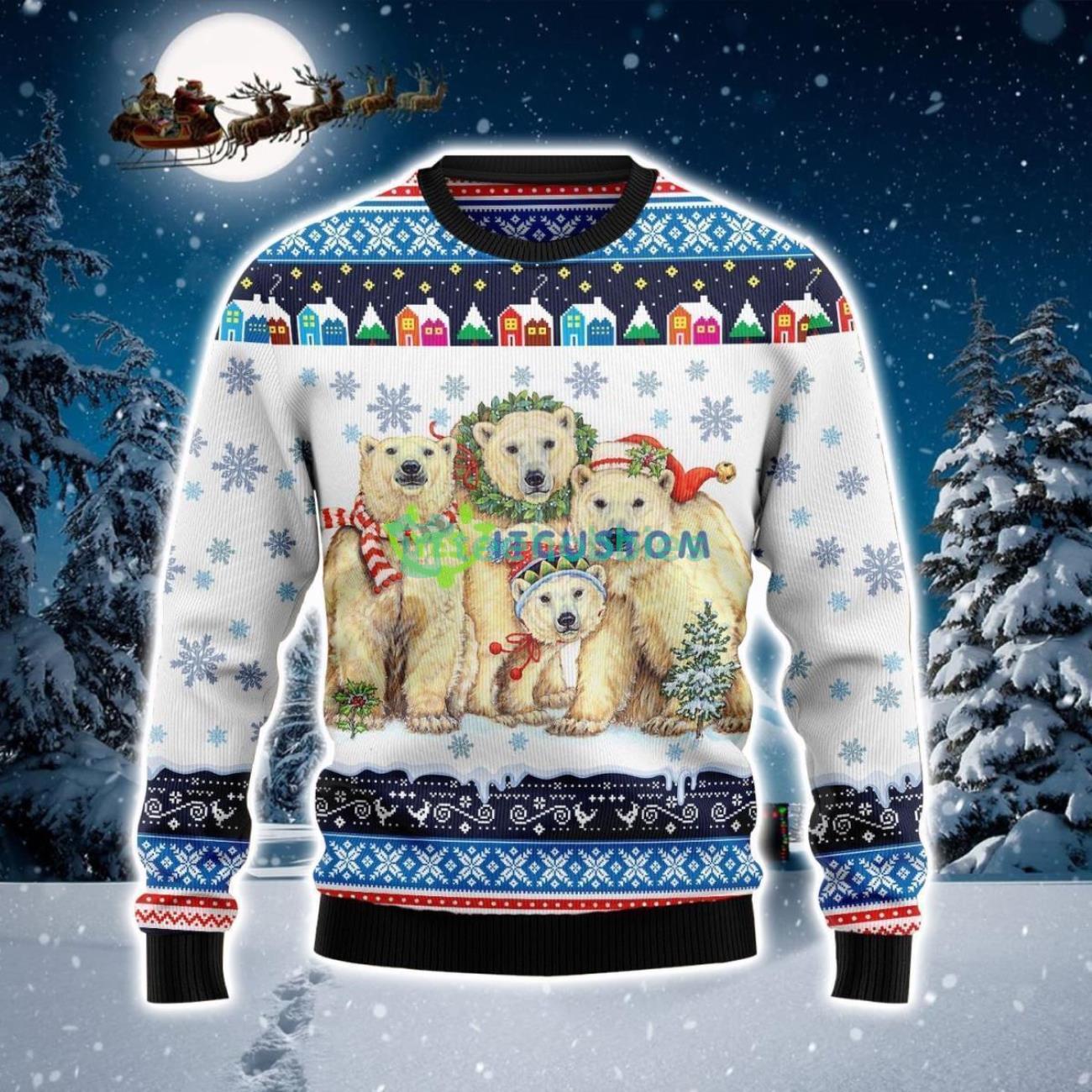 Polar Bears Family Ugly Christmas Sweater Product Photo 1