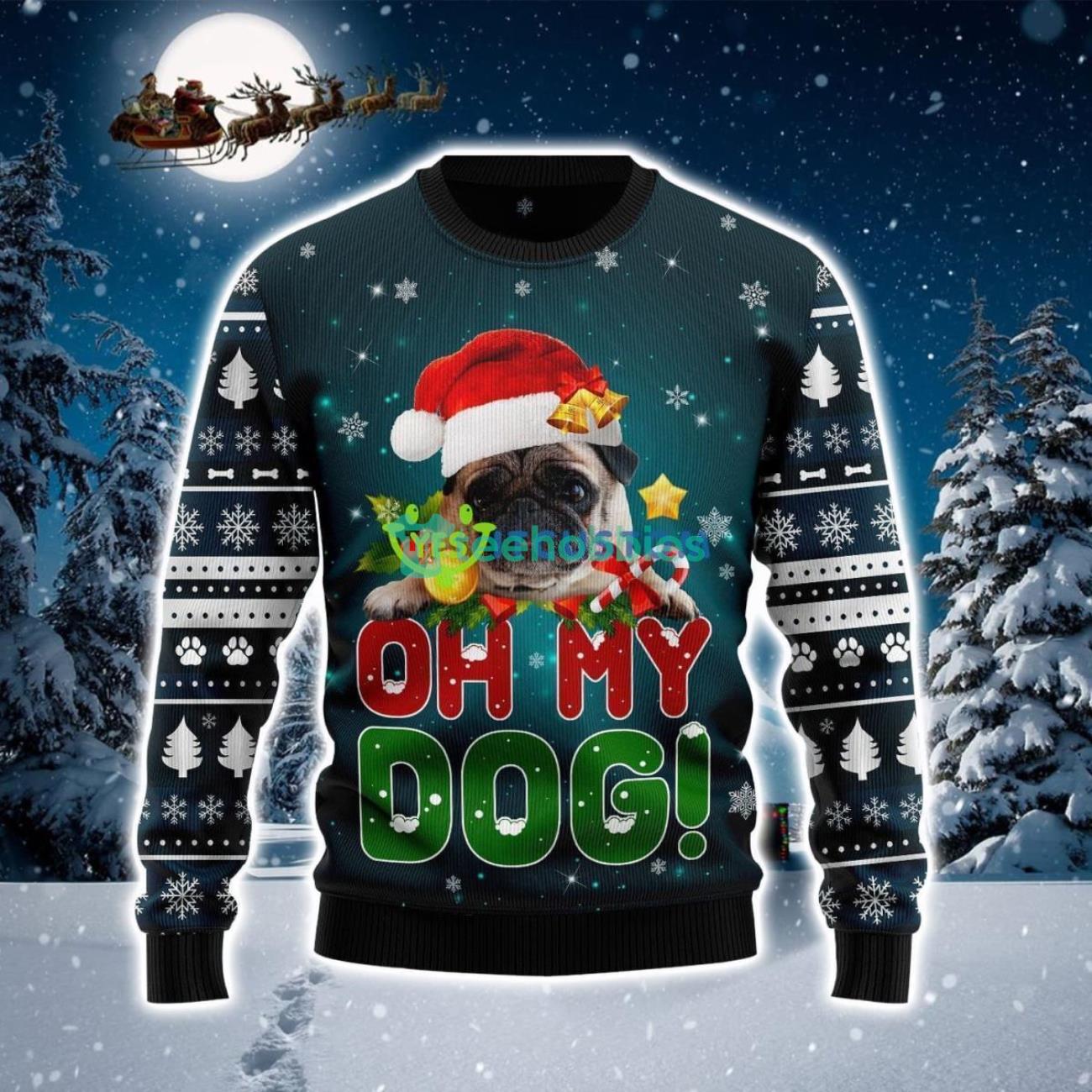 Pug Oh My Dog Ugly Christmas Sweater Product Photo 1