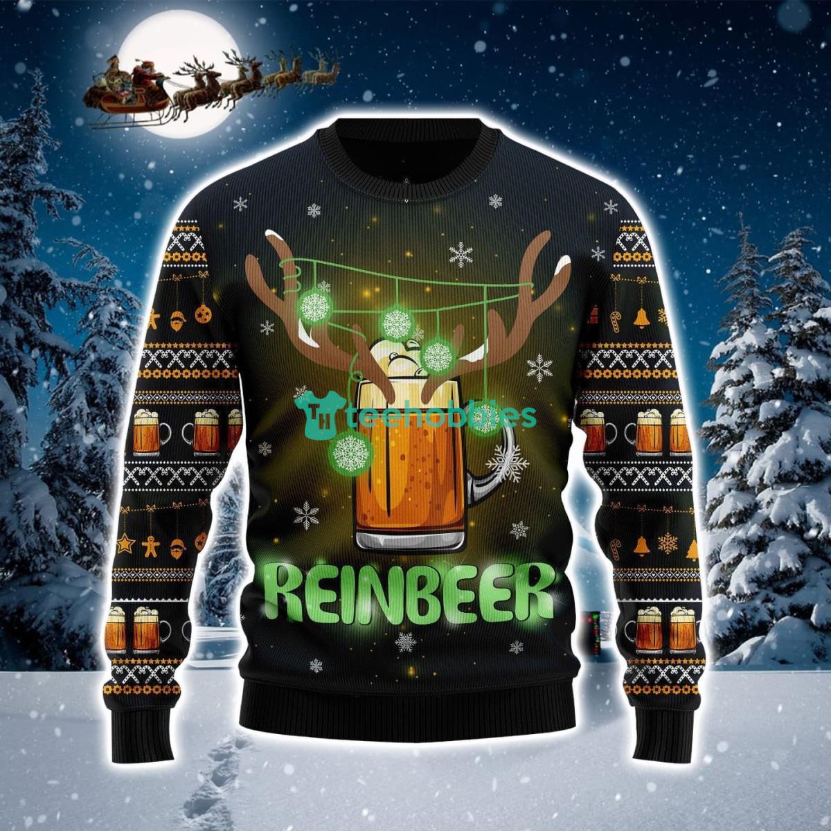 Reinbeer And Beer Awesome Ugly Christmas Sweater Product Photo 1