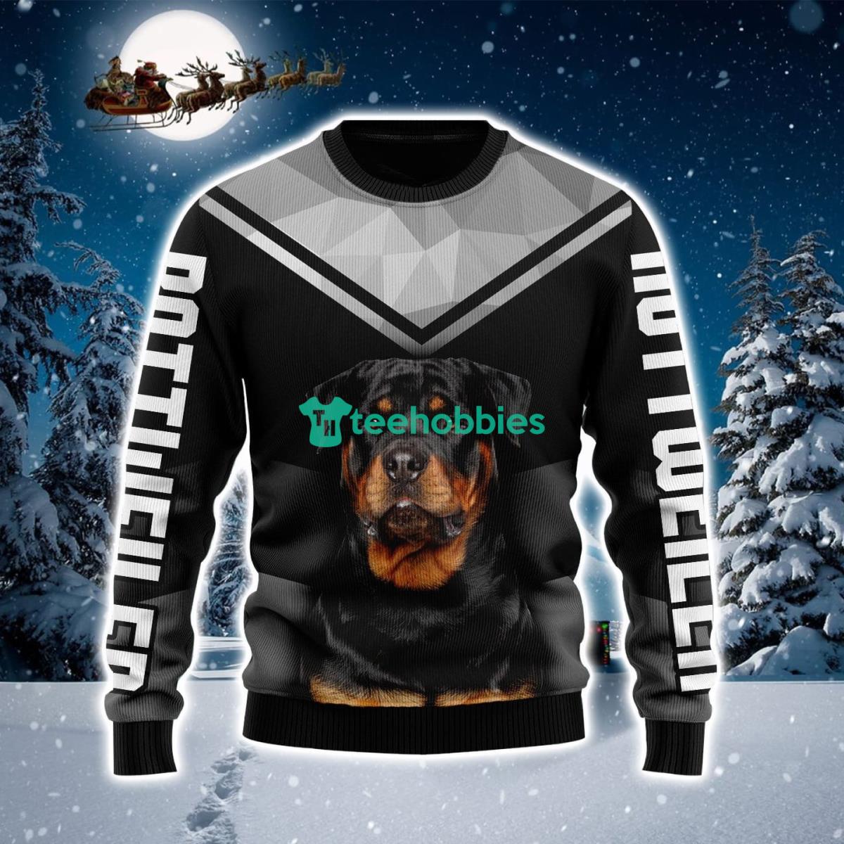 Rottweiler Ugly Christmas Sweater For Dog Lover Product Photo 1