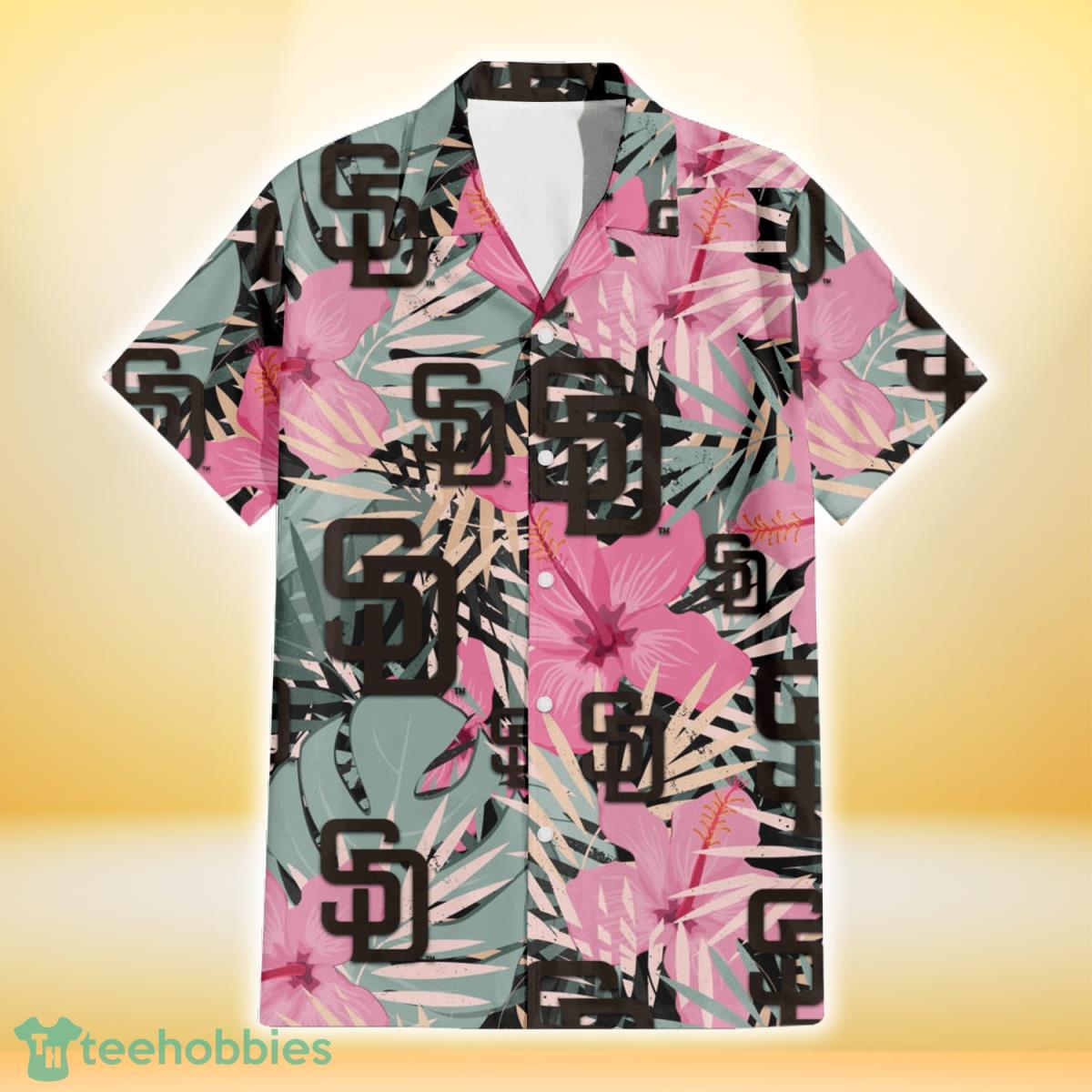 San Diego Padres Big Logo And Orange Hibiscus Hawaiian Shirt Sport