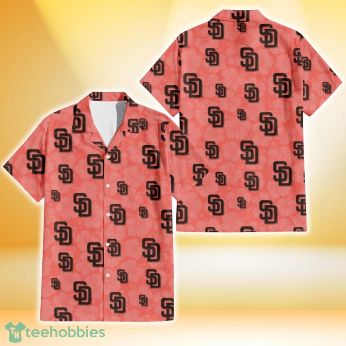 San Francisco Giants Peach Puff Hibiscus Tomato Orange Background 3D  Hawaiian Shirt Gift For Fans