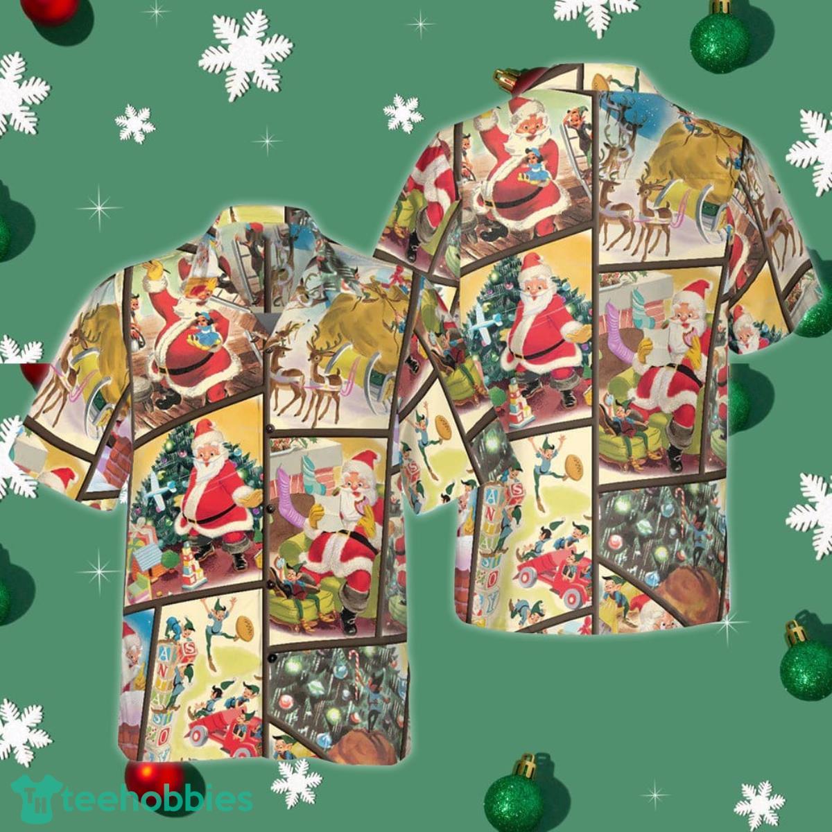 Santa Christmas Hawaiian Shirt For Men And Women Mens Short Sleeve Button Up Gifts For Xmas Product Photo 1