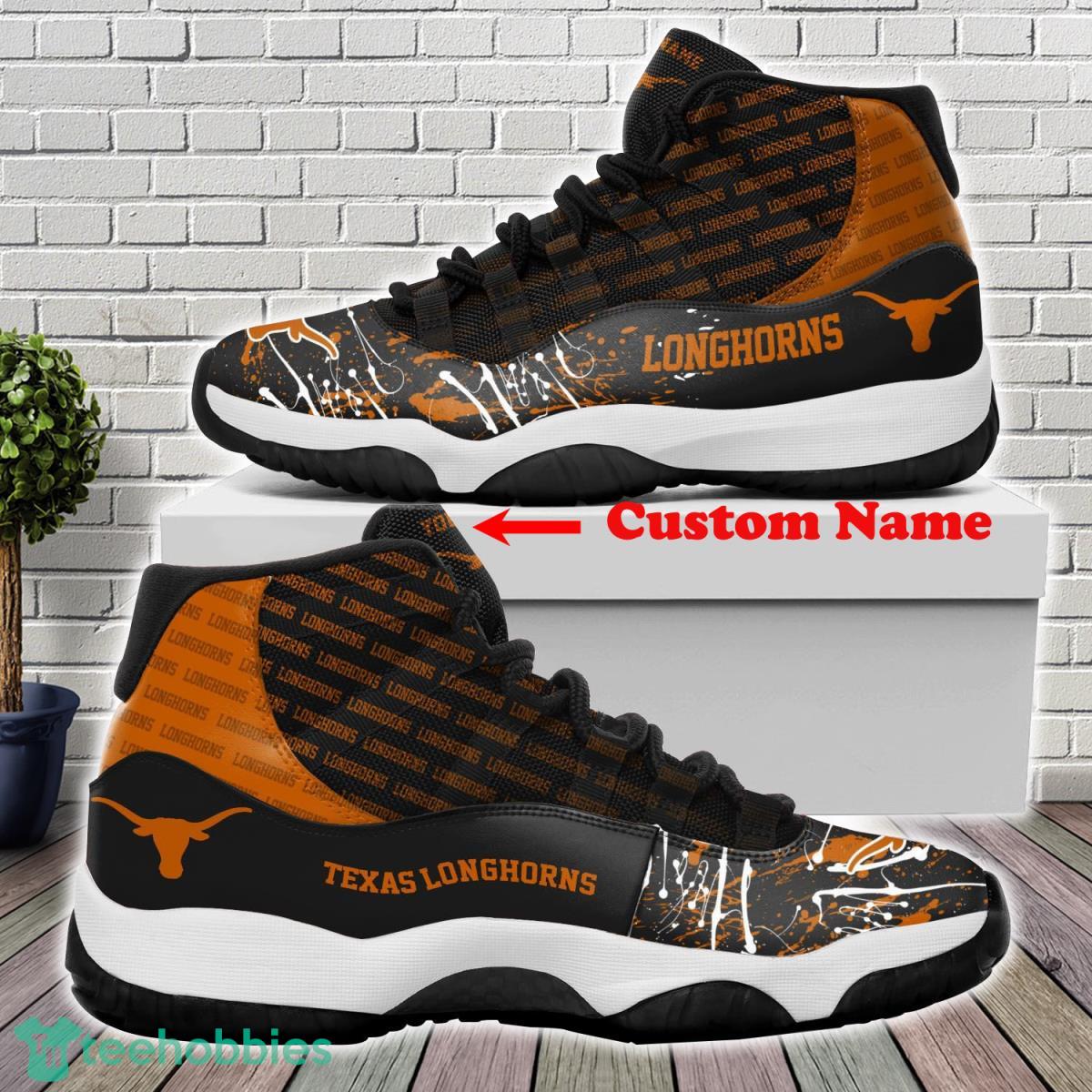 Texas Longhorns Custom Name Air Jordan 11 Sneakers For Fans Product Photo 1