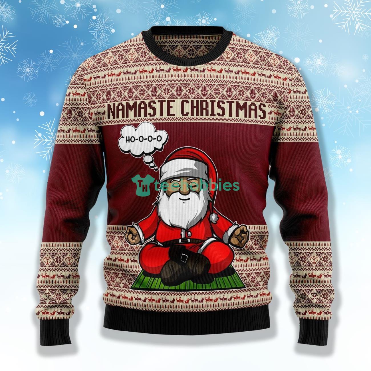 Yoga With Santa Clause Ugly Christmas Sweater Product Photo 1