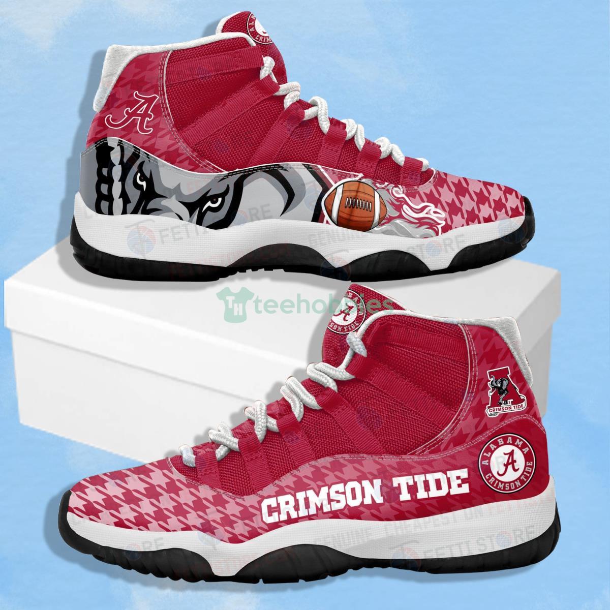 Alabama Crimson Tide Mascot And Pattern Print Impressive Design Air Jordan 11 Shoes Product Photo 1