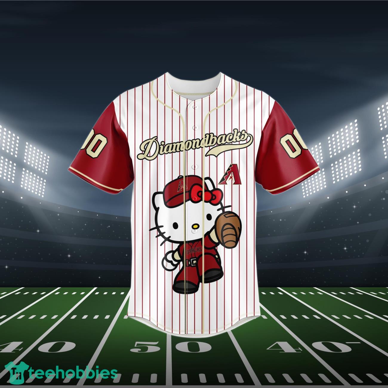 Arizona Diamondbacks Hello Kitty Baseball Jersey Custom Name & Number Product Photo 2