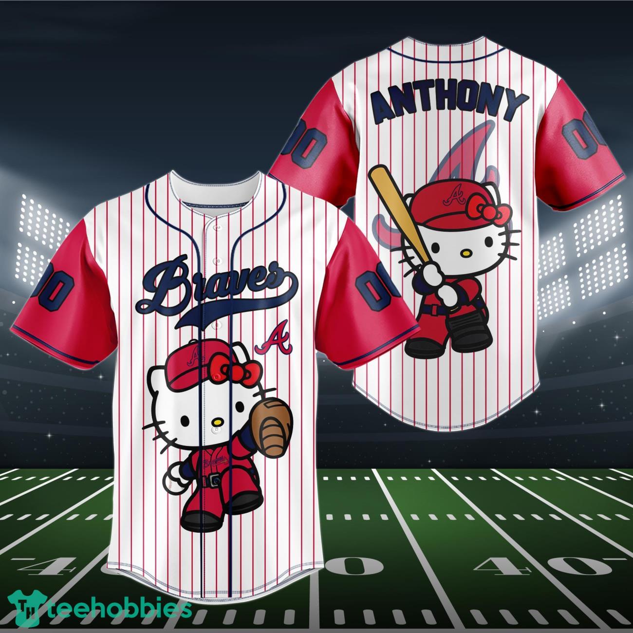 Atlanta Braves Baseball Jersey MLB Hello Kitty Custom Name & Number Product Photo 1