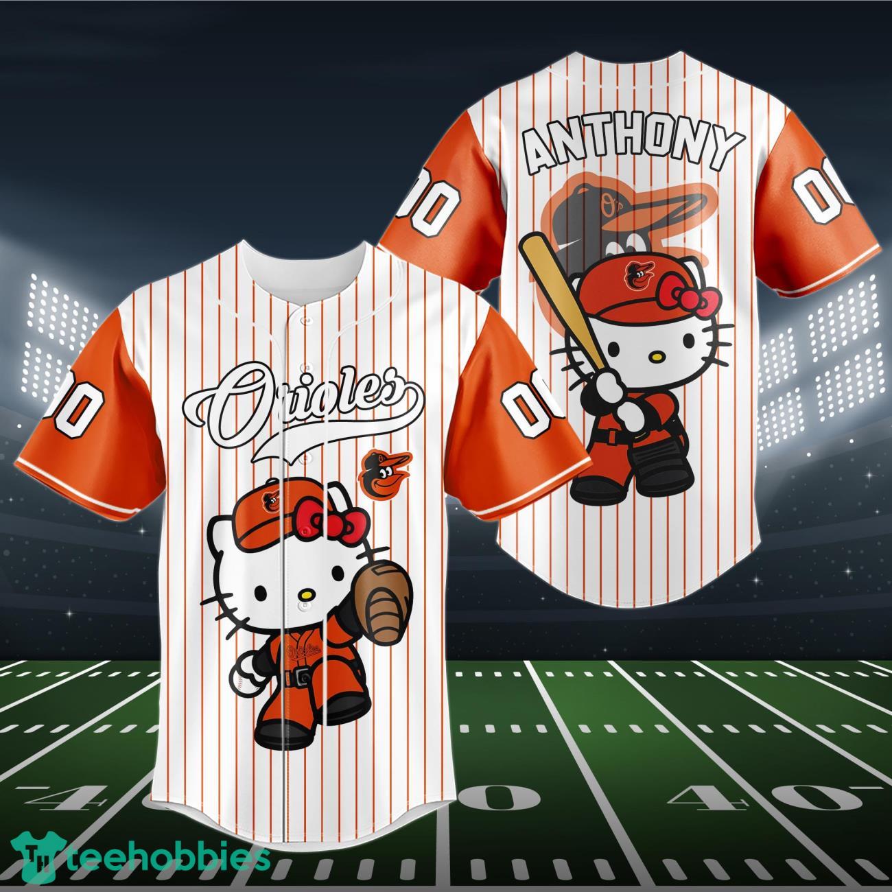 Baltimore Orioles Baseball Jersey MLB Hello Kitty Custom Name & Number Product Photo 1