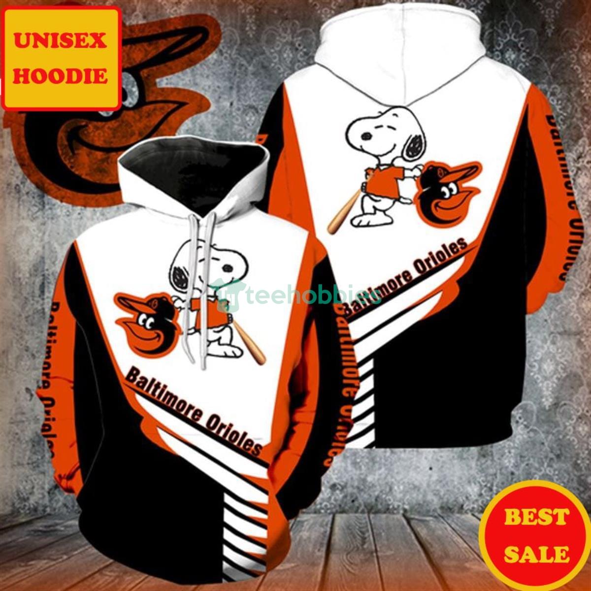 Baltimore Orioles Mlb Snoopy Peanuts Cartoon Movie Pullover Hoodie Product Photo 1