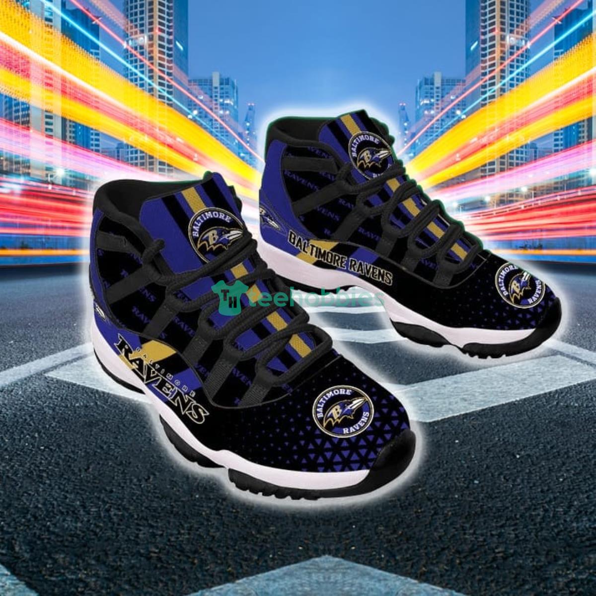 Baltimore Ravens Custom Impressive Design Air Jordan 11 Shoes Product Photo 1