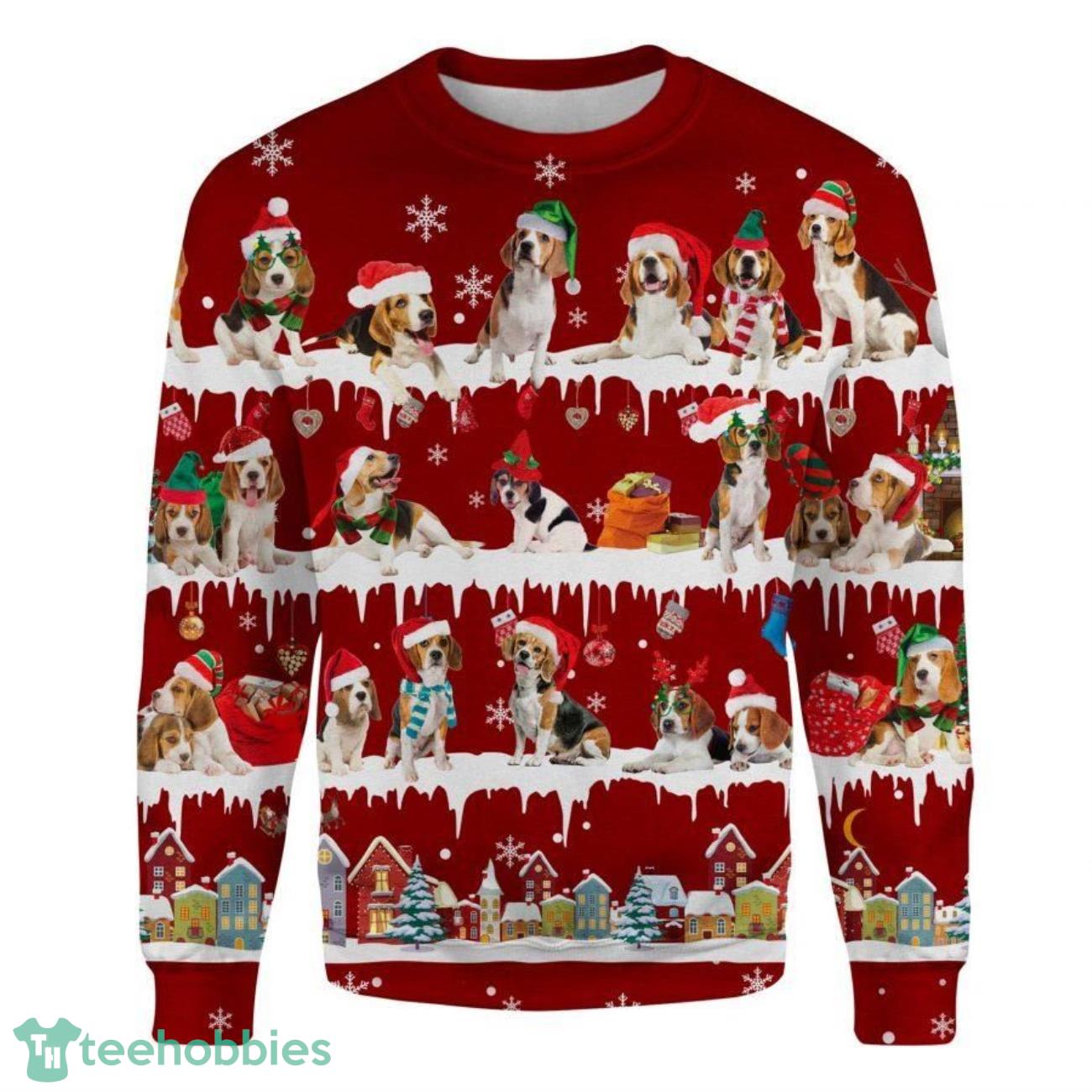 Beagle Snow Christmas Sweater Adorable Dog Unique Gifts For Couples Product Photo 2