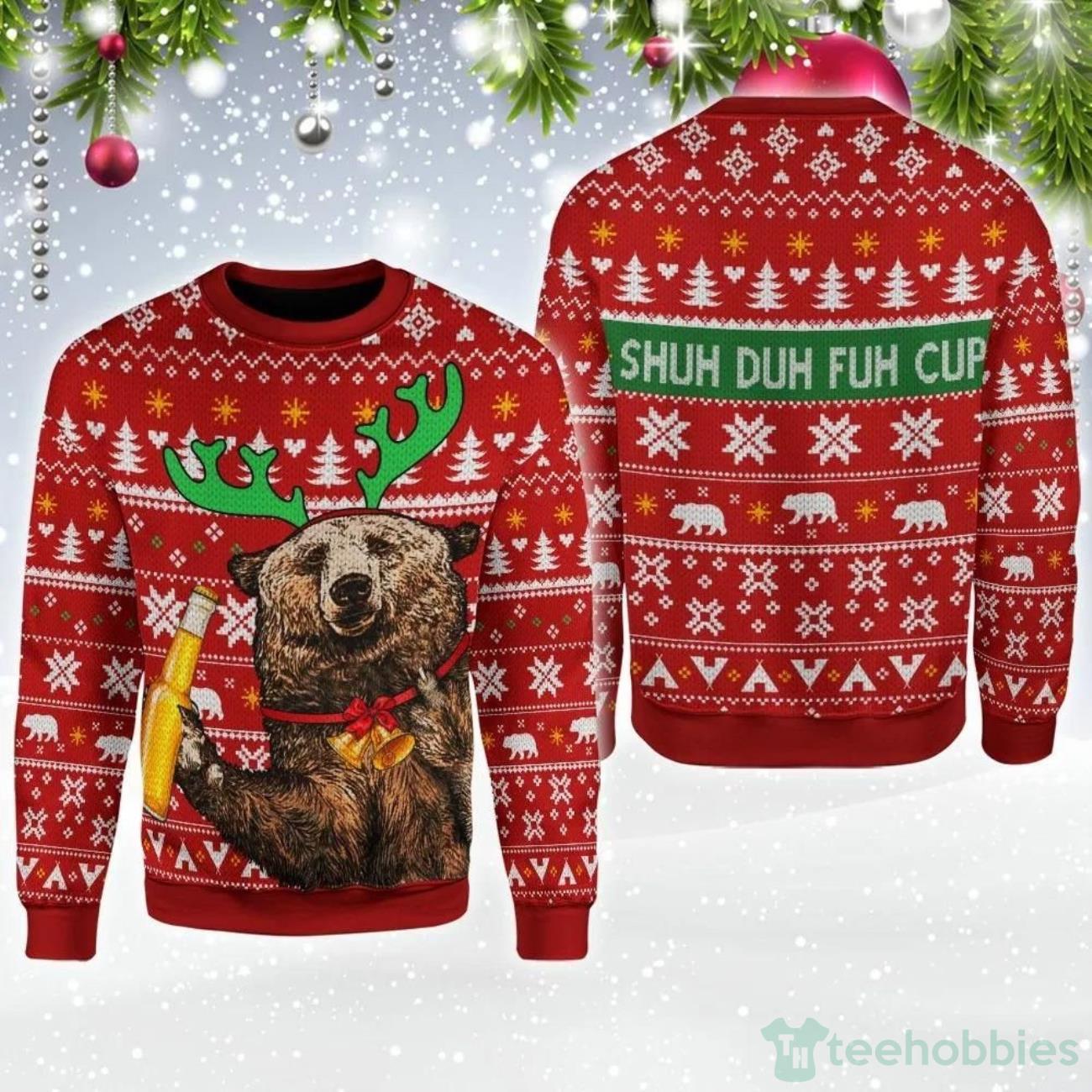 Bear Beer Shud Duh Fuh Cup Ugly Sweater For Christmas Product Photo 1